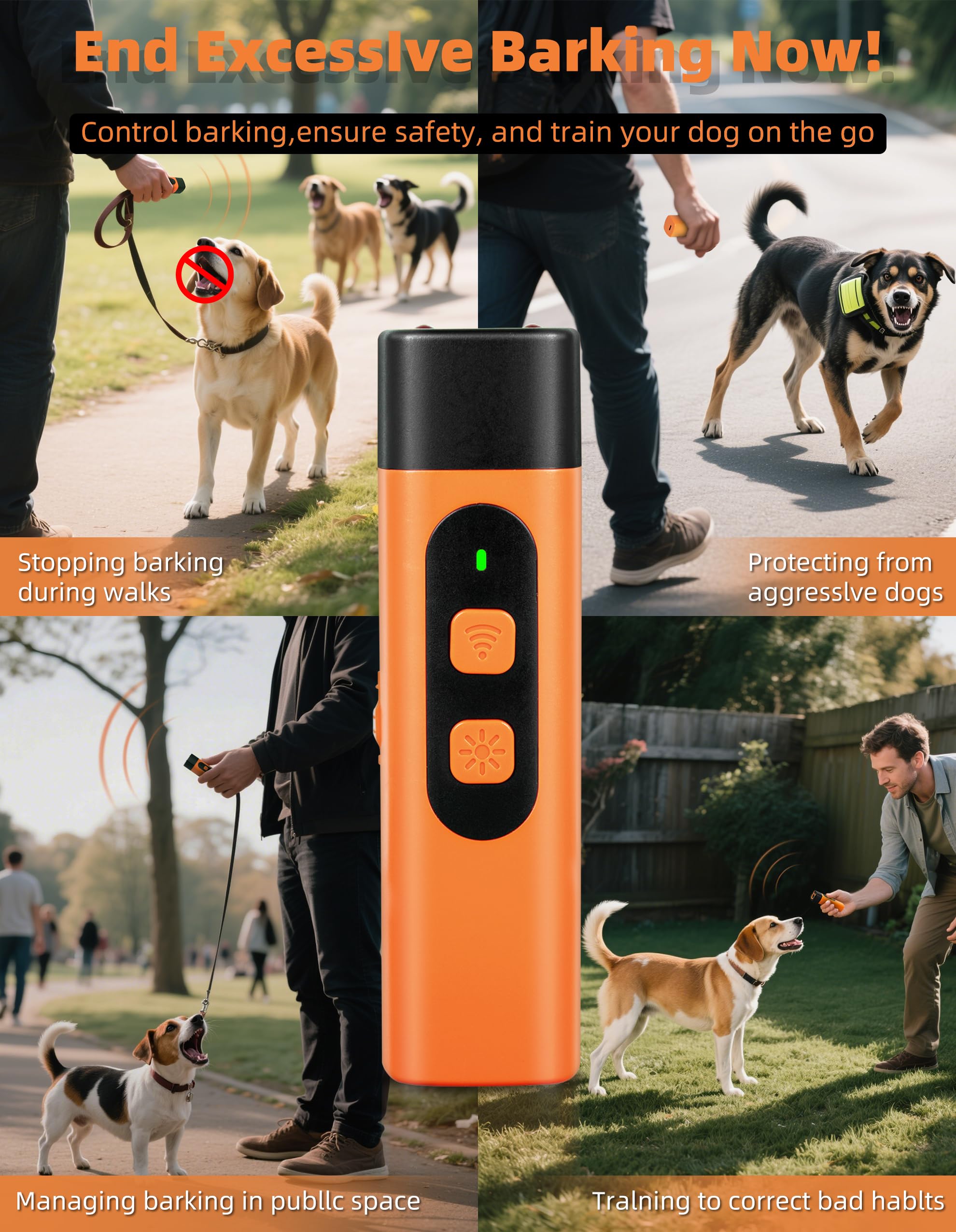 Each Cool Anti Barking Device For Dogs - 2025 Dog Bark Deterrent Devices - Compact Bark Deterrent Device With Flashlight, 25Khz