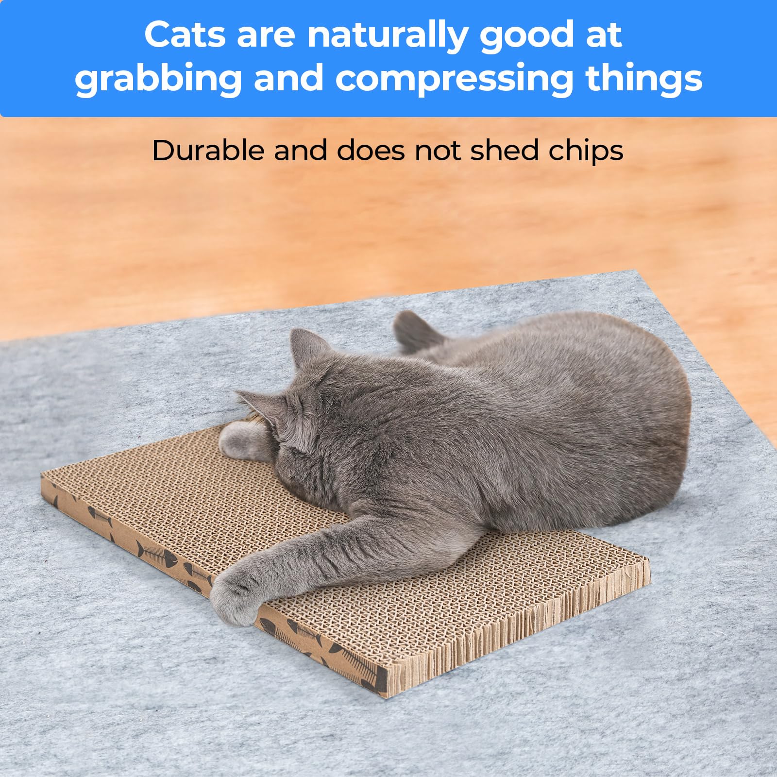 Roadtofree Cat Scratcher Cardboard Cat Scratching Board Cat Scratchers For Indoor Cats (2Pcs)