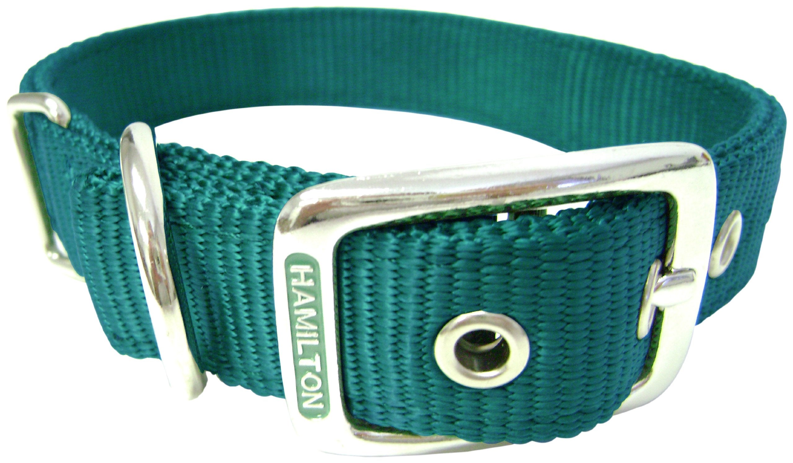 Hamilton Thick Nylon Deluxe Dog Collar, 1-Inch By 24-Inch Double, Dark Green