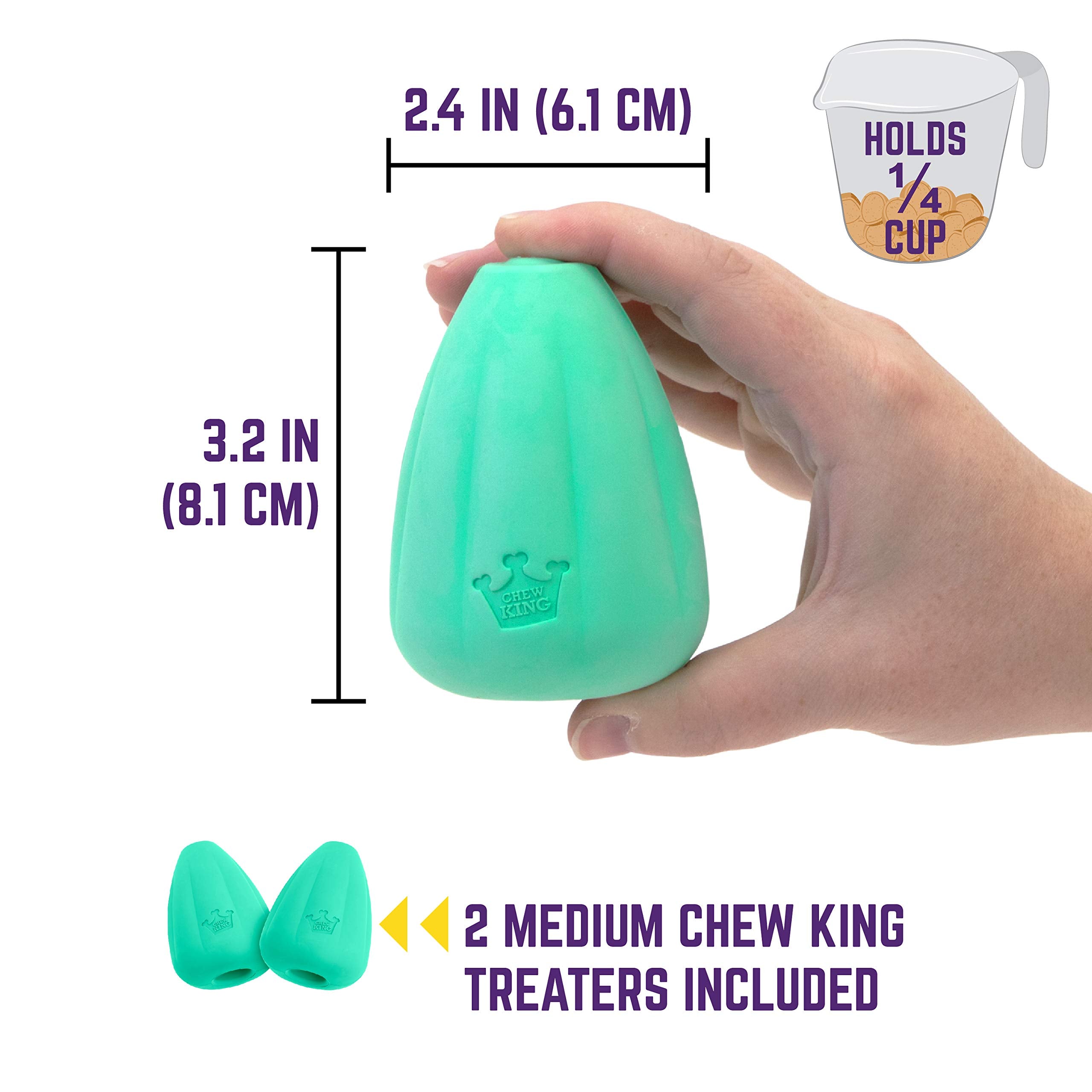Chew King Premium Treat Dog Toy, Medium, Extremely Durable Natural Rubber Toy, Pack Of 2
