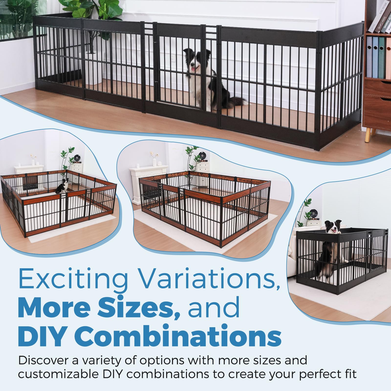 Dog Playpen, 35.4' Height Dog Pen Indoor, Heavy Duty, Safe And Sturdy, Furniture Style Puppy Pen