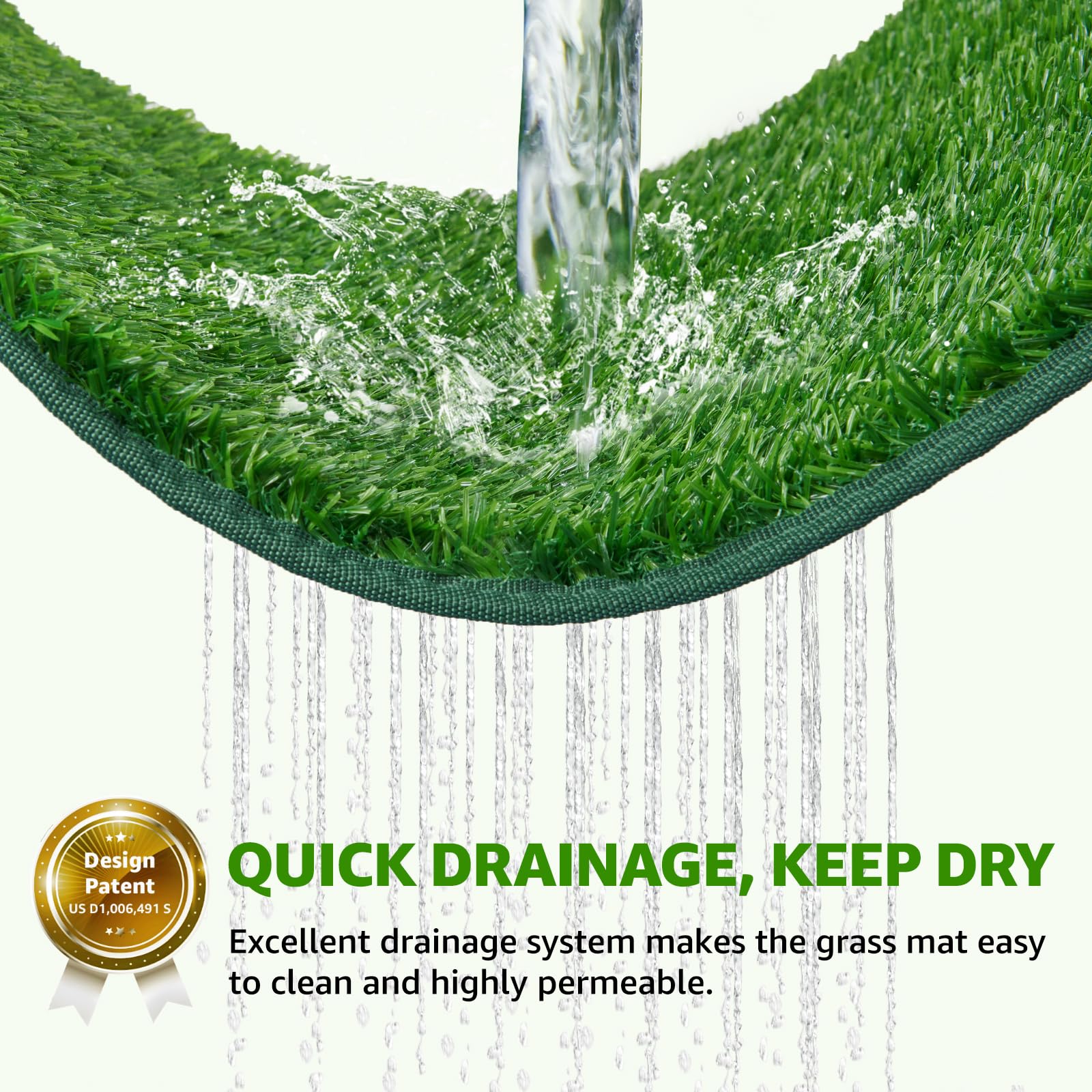 Dog Grass Pad With Tray - 35''X23'' Dog Litter Box With 2 Pack Hemmed Edge Artificial Grass Patch + 2 Washable Reusable Pee Pads