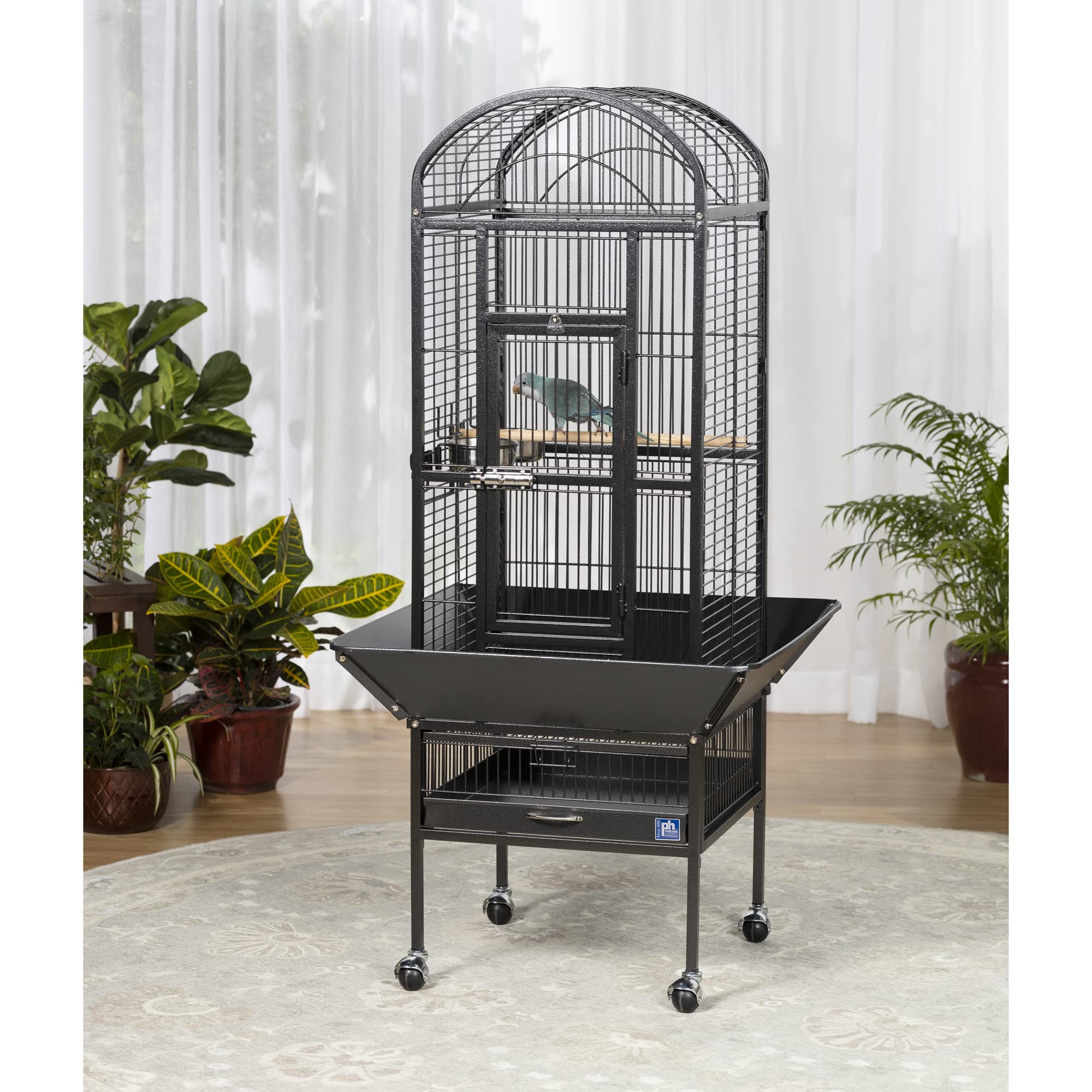 Prevue Pet Products 34511 Dometop Bird Cage, Small, Black Hammertone