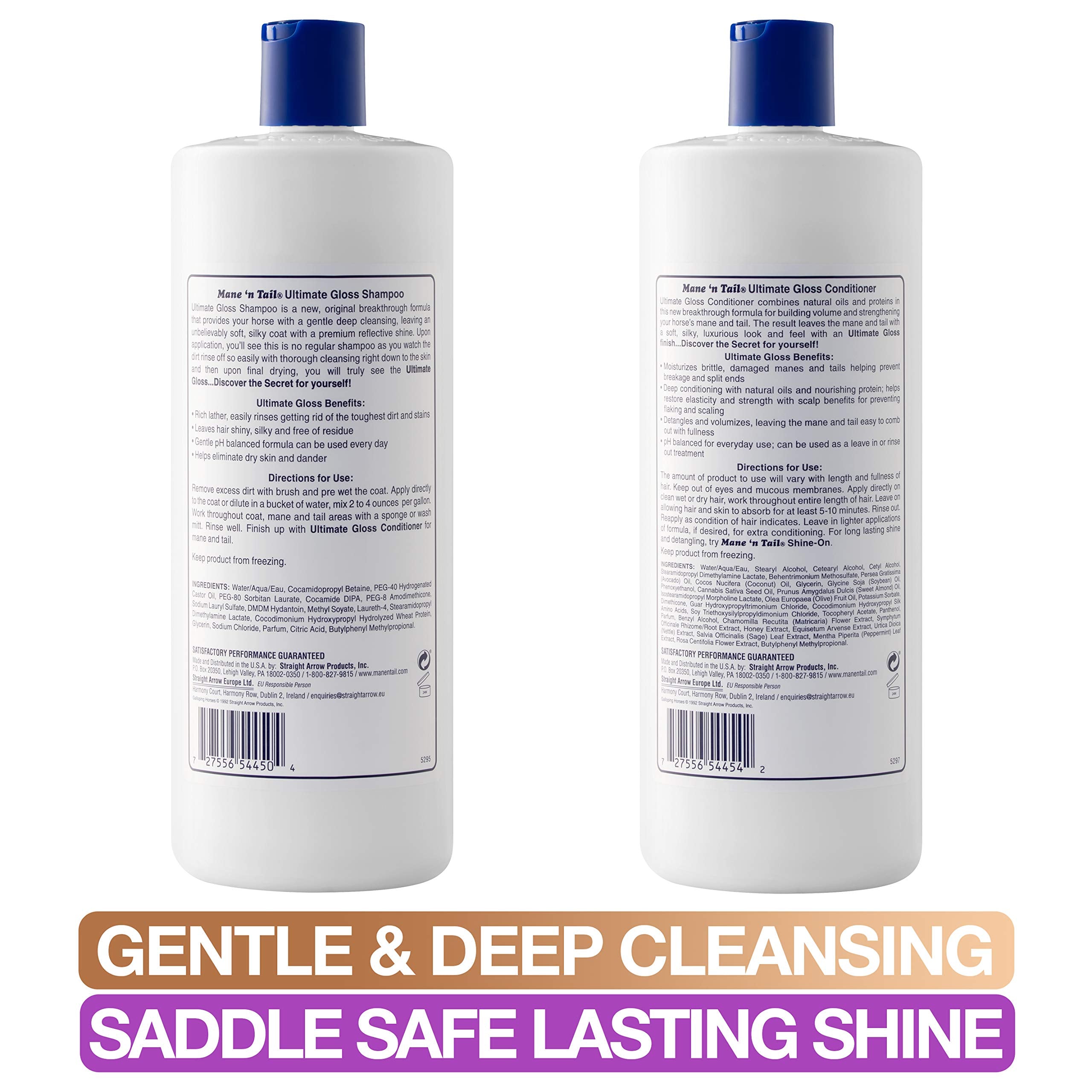 Mane 'N Tail Ultimate Gloss Combo Set (32 Oz) – Shampoo & Conditioner For Ultimate Shine, Volume, And Softness For Horses' Coat, Mane & Tail