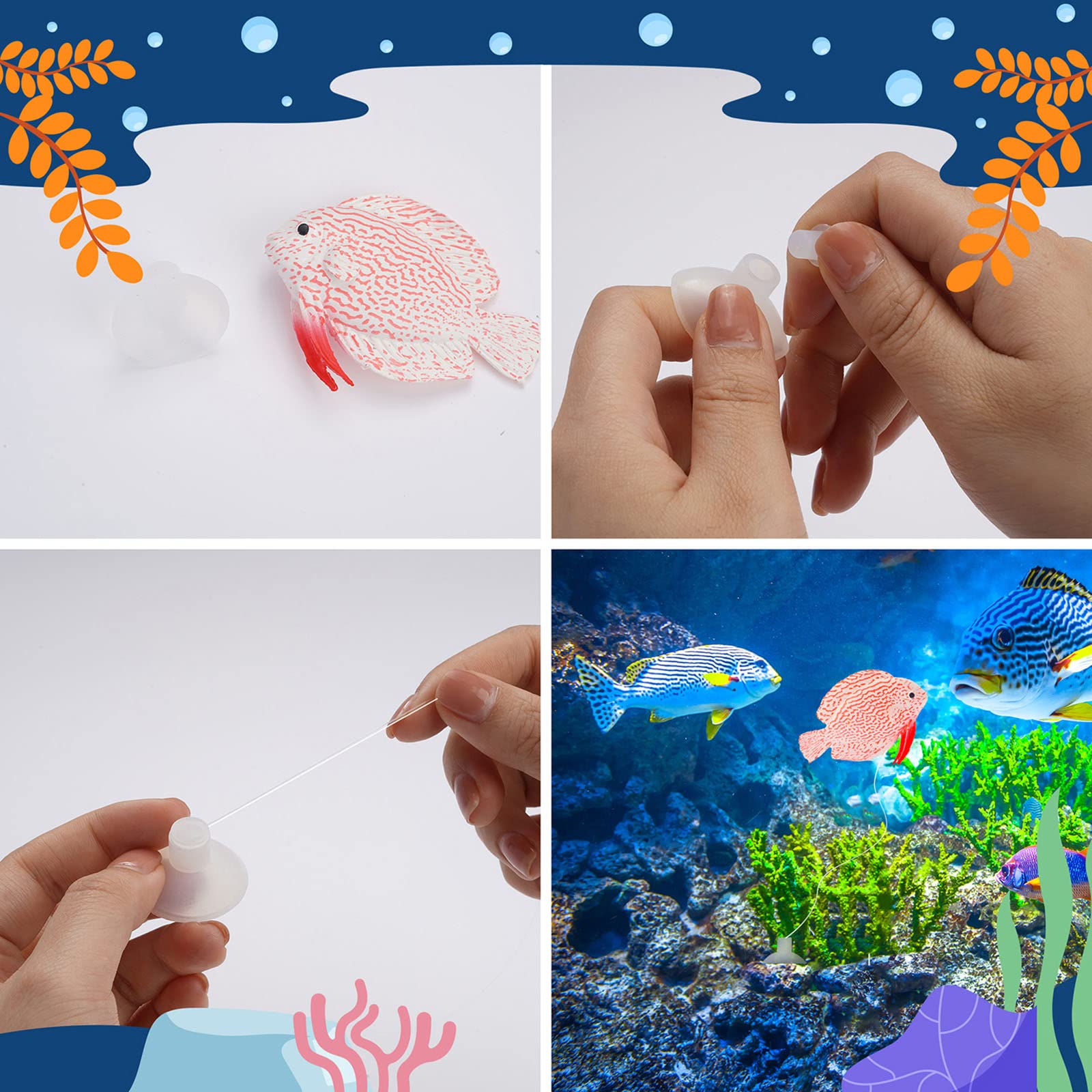 Gootrades 3 Pcs/Set Artificial Fish Glowing Effect Aquarium Decor Floating Ornament