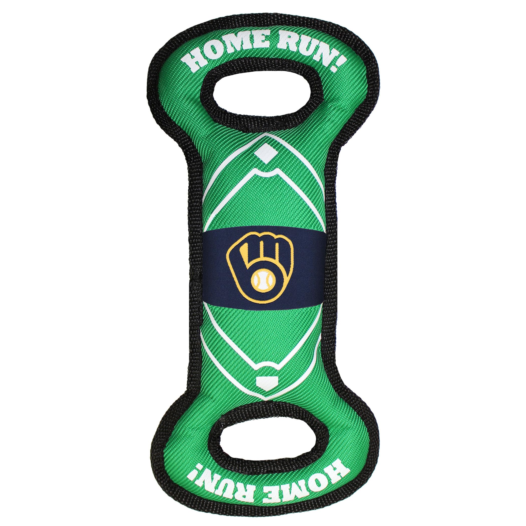 Mlb Milwaukee Brewers Baseball Field Dog Toy With Double Rim Stitching & Inner Squeaker