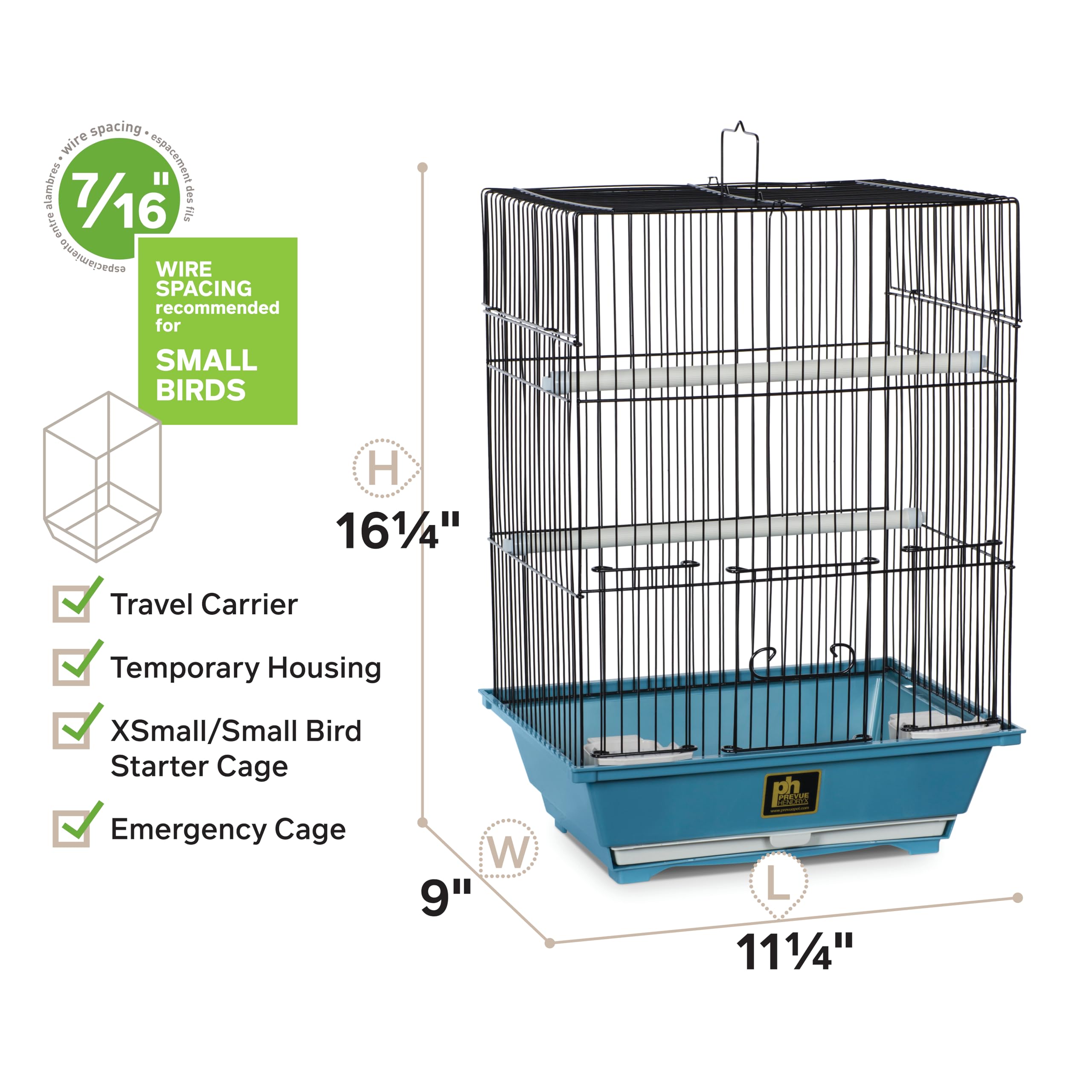 Prevue Pet Products Sp50021 Slate Bird Cage, Small, Blue