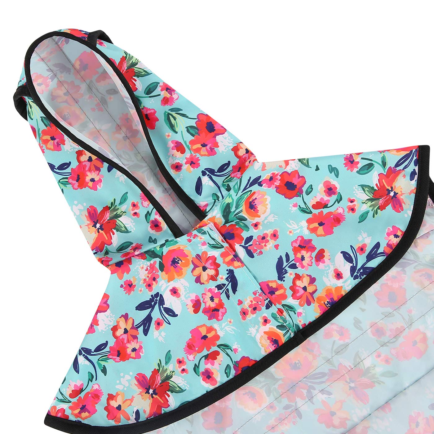 Hde Dog Raincoat Hooded Slicker Poncho For Small To X-Large Dogs And Puppies Turquoise - L