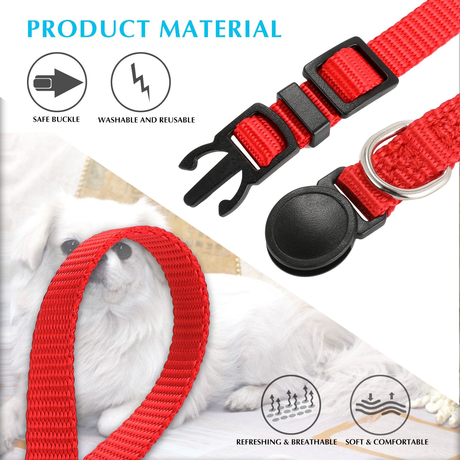 14 Pcs Puppy Id Collars Nylon Soft Identification Colorful Adjustable Breakaway Safety Whelping Litter Collars For Pups With Record Keeping Charts 14Pcs/Set (M)