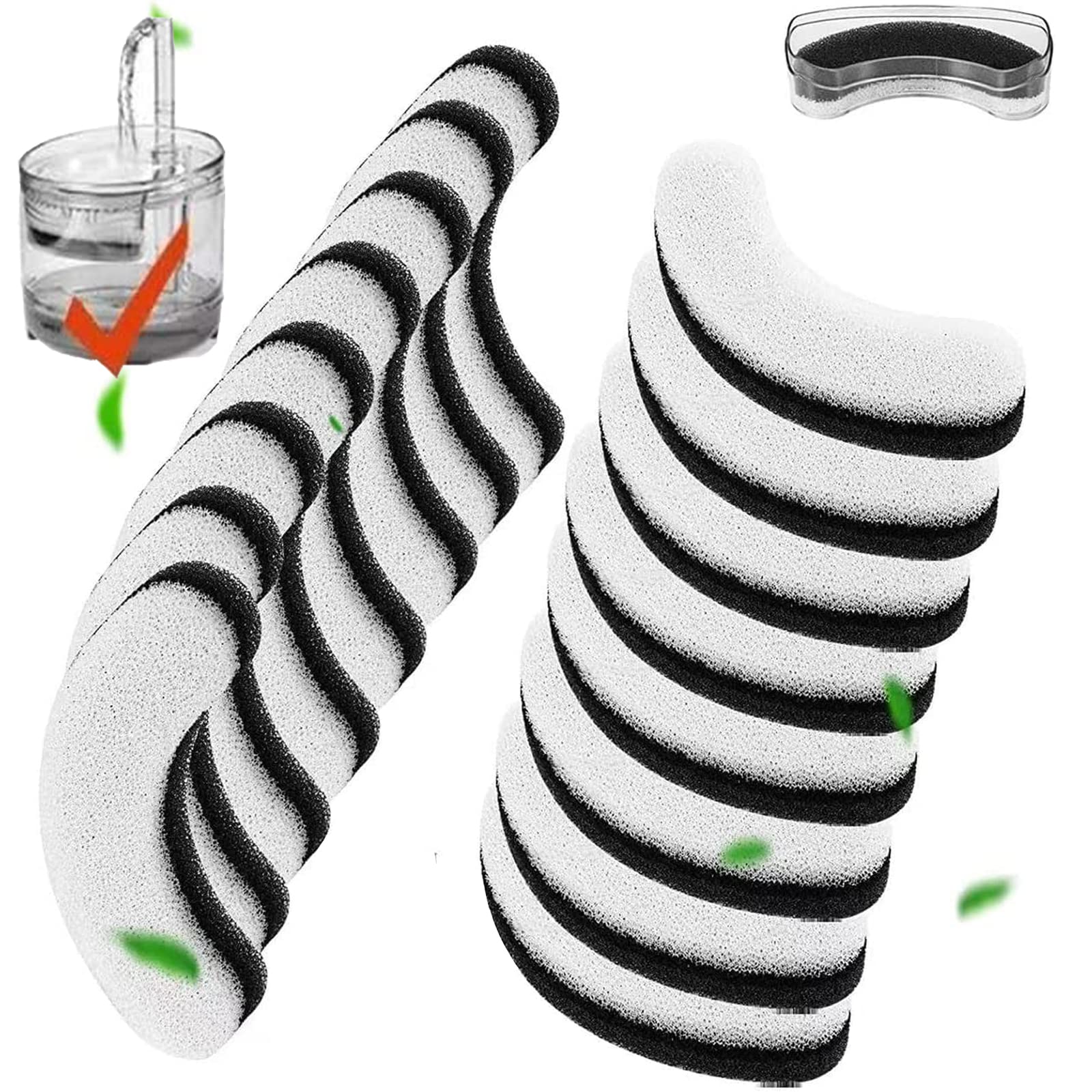 Cat Water Fountain Filters, 16 Pack Pet Fountain Replacement Foam Sponge Pre-Filters Fit For Clear Cat Water Fountain, Dog Water Dispenser