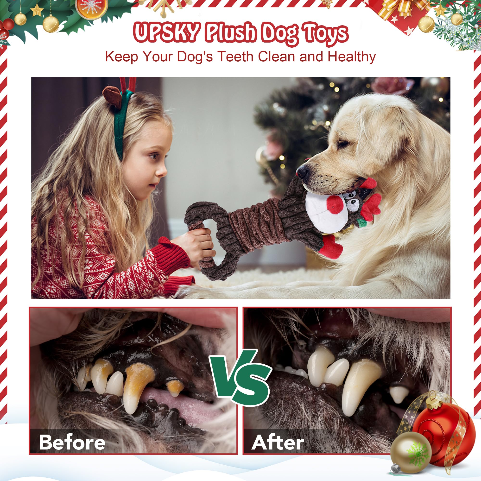 Newget Dog Toys With Squeaker, Plush Stuffed Animals Toys For Aggressive Chewers, Cute Squeak Toys For Large Medium Small Dogs,