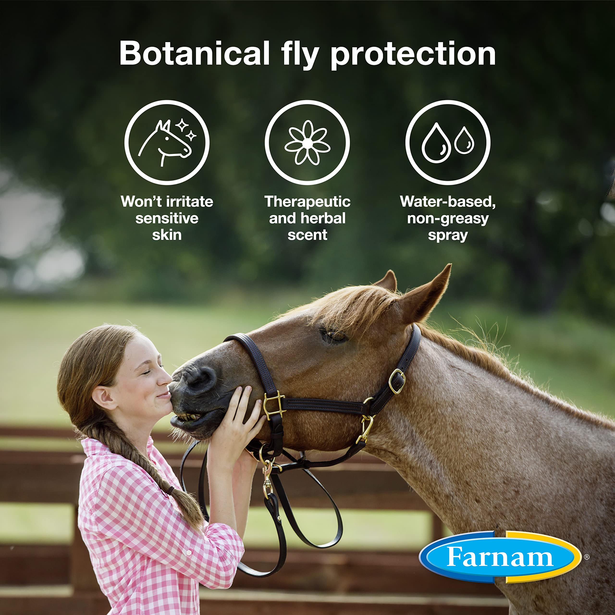 Farnam Equisect Water-based Botanical Fly Repellent with Herbal Scent for Horses, Dogs and Cats 128 ounces