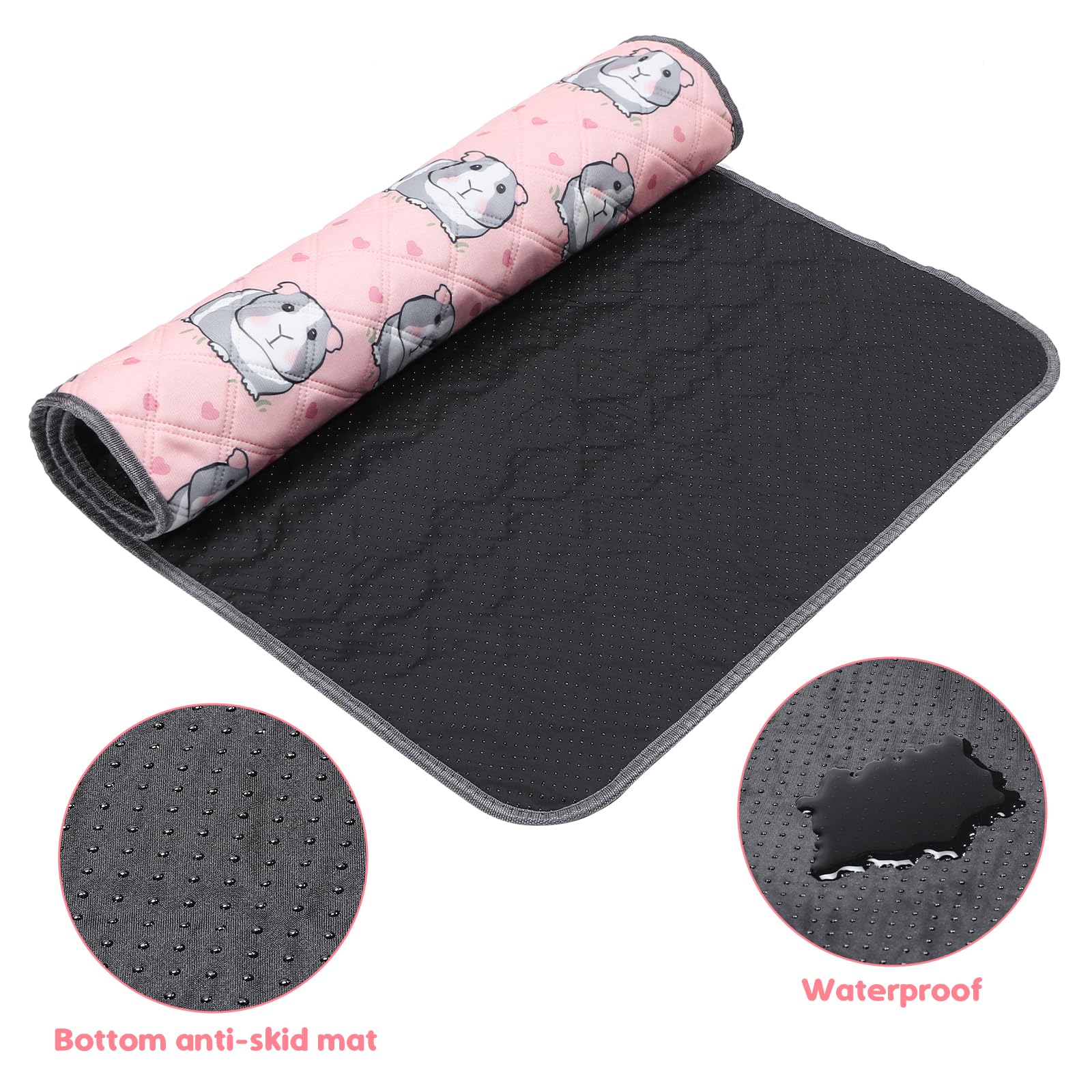 Pstardmoon Guinea Pig Cage Liners Waterproof Guinea Pig Pee Pads, Digital Print Washable Reusable & Anti Slip Guinea Pig Bedding