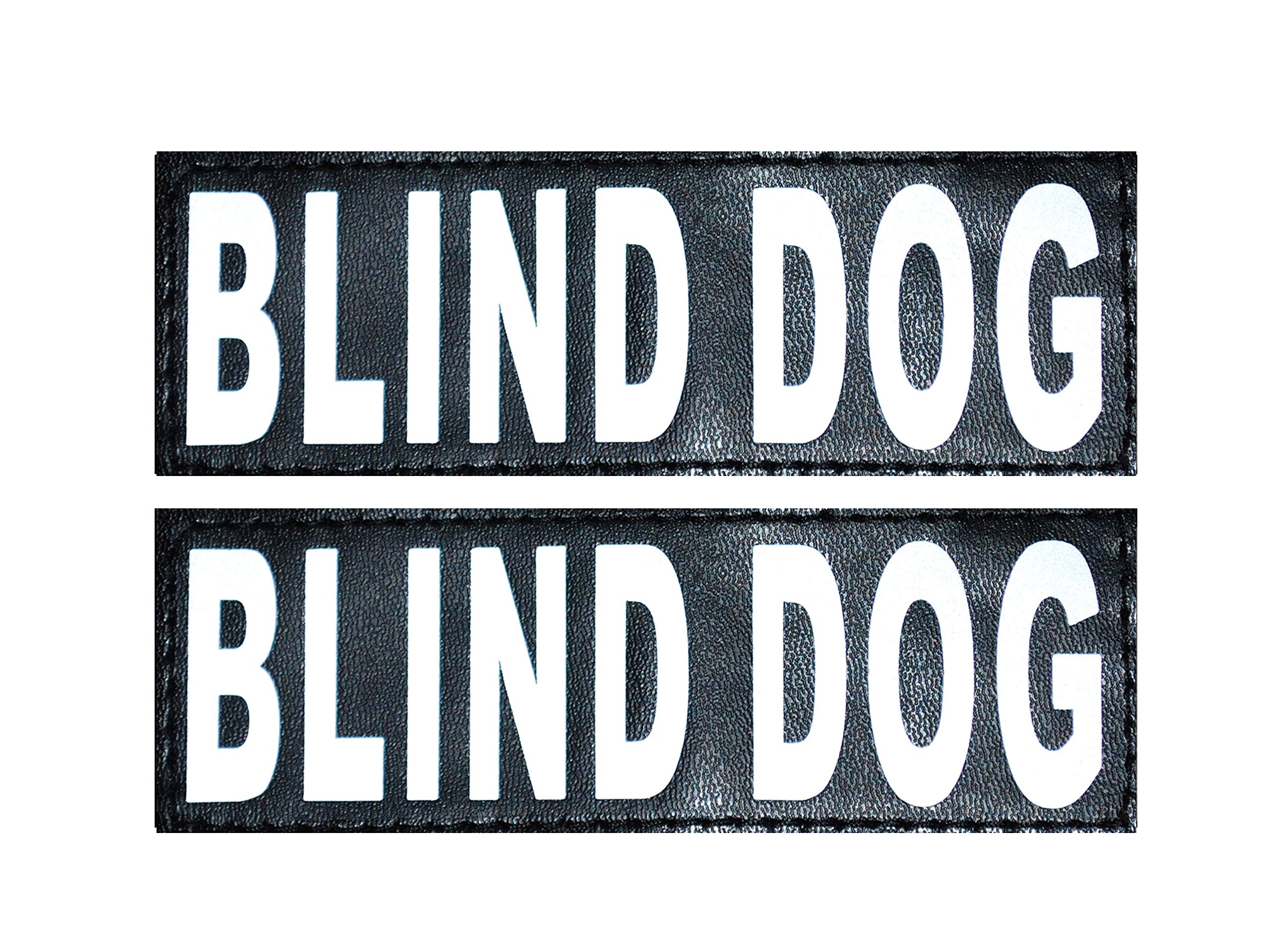 Doggie Stylz Set Of 2 Reflective Blind Dog Removable Patches With Hook Backing For Working Dog Harnesses & Vests. Durable And Interchangeable - Comes In 3 Sizes Small, Medium And Large