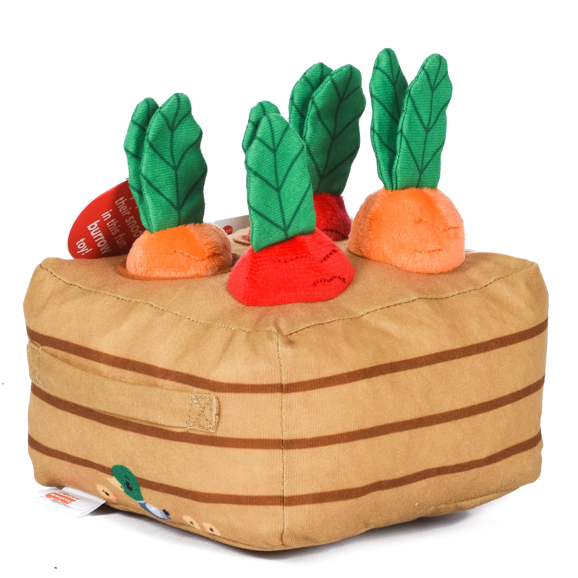 Fisher-Price for Pets Veggie Treat Puzzle Dog Toy, Burrow Style Toys with Removable Mini Plushes, Use as a Treat Dispenser, Deve