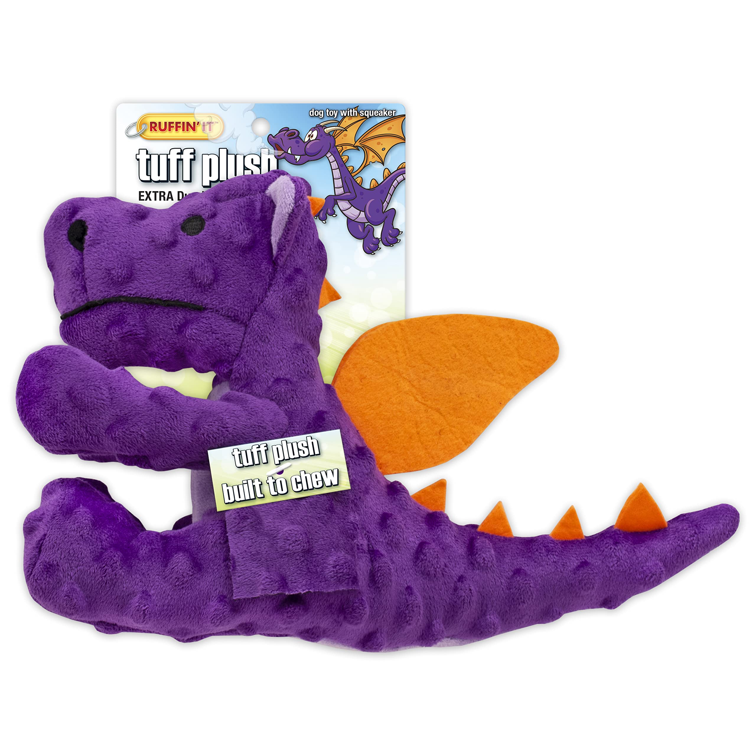 Ruffin' It Tuff Stuffed Plush Dragon Dog Toy
