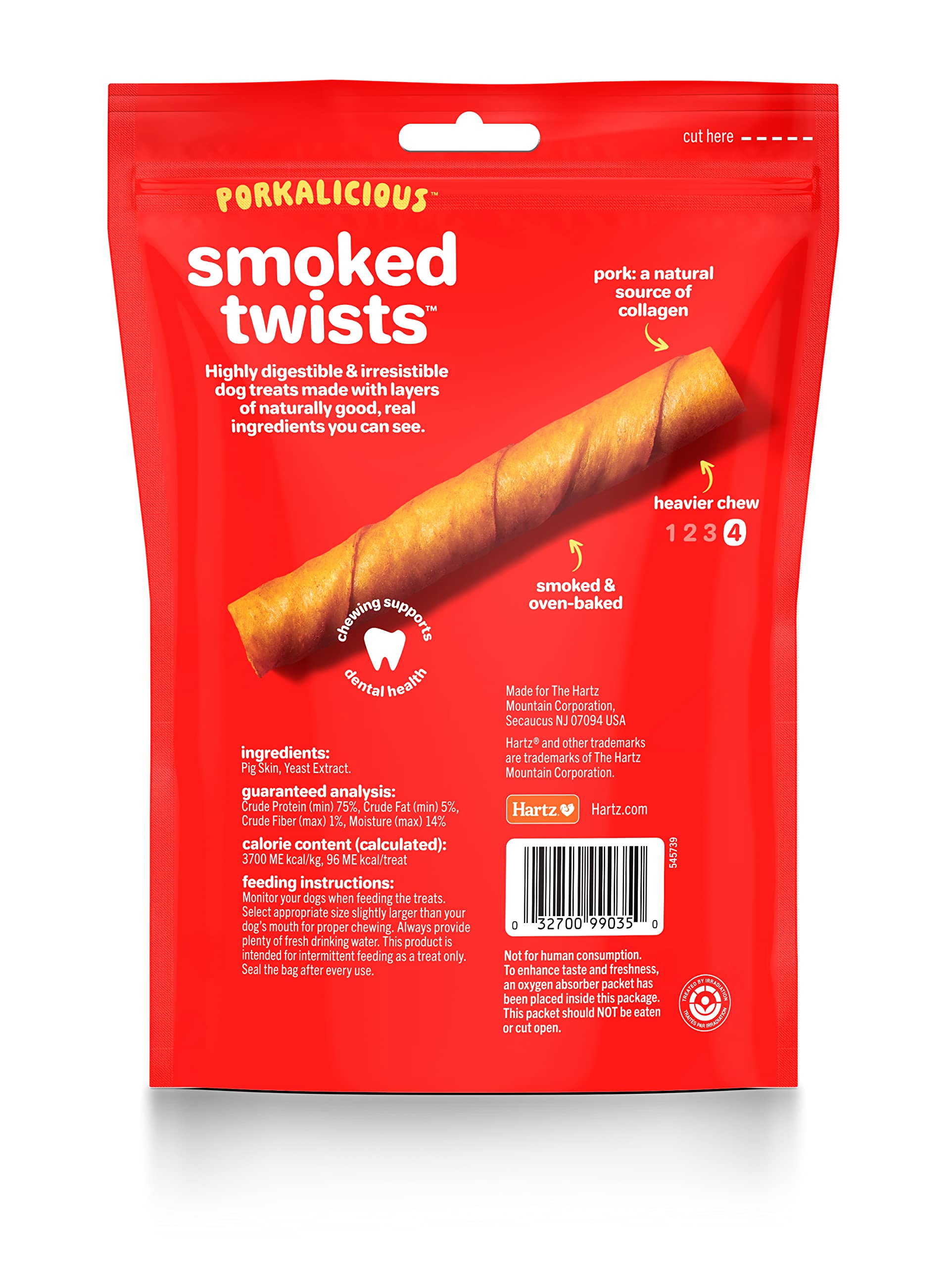Hartz Oinkies Pig Skin Twists 3 (10 Pack)