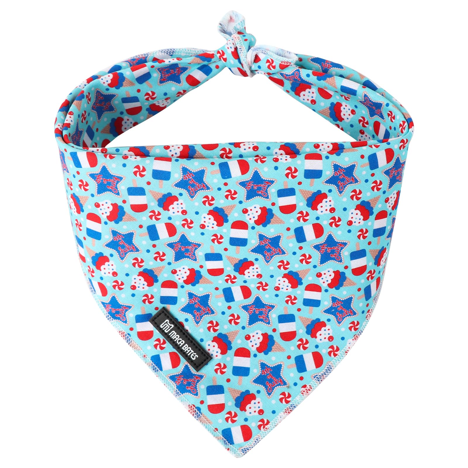 Maca Bates 4Th Of July Dog Bandana American Flag Triangle Usa Scarf Patriotic Handkerchief Soft Cotton Cute Adjustable Puppy Ban