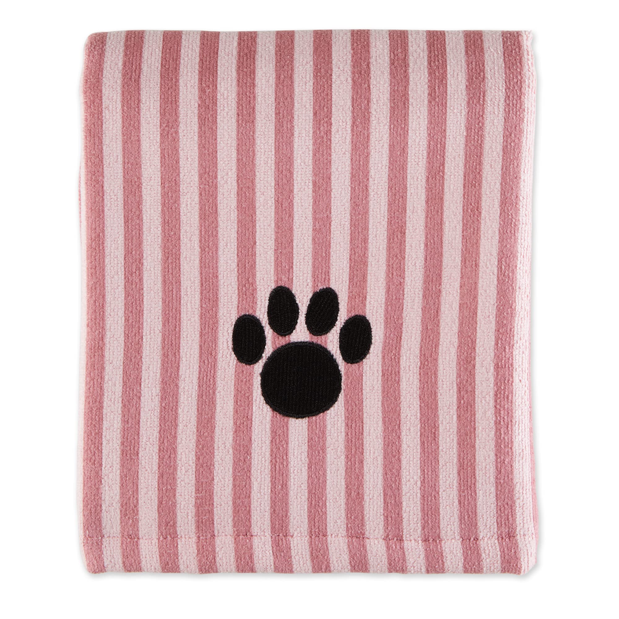 Bone Dry Pet Grooming Towel Collection Absorbent Microfiber X-Large, 41X23.5', Striped Rose