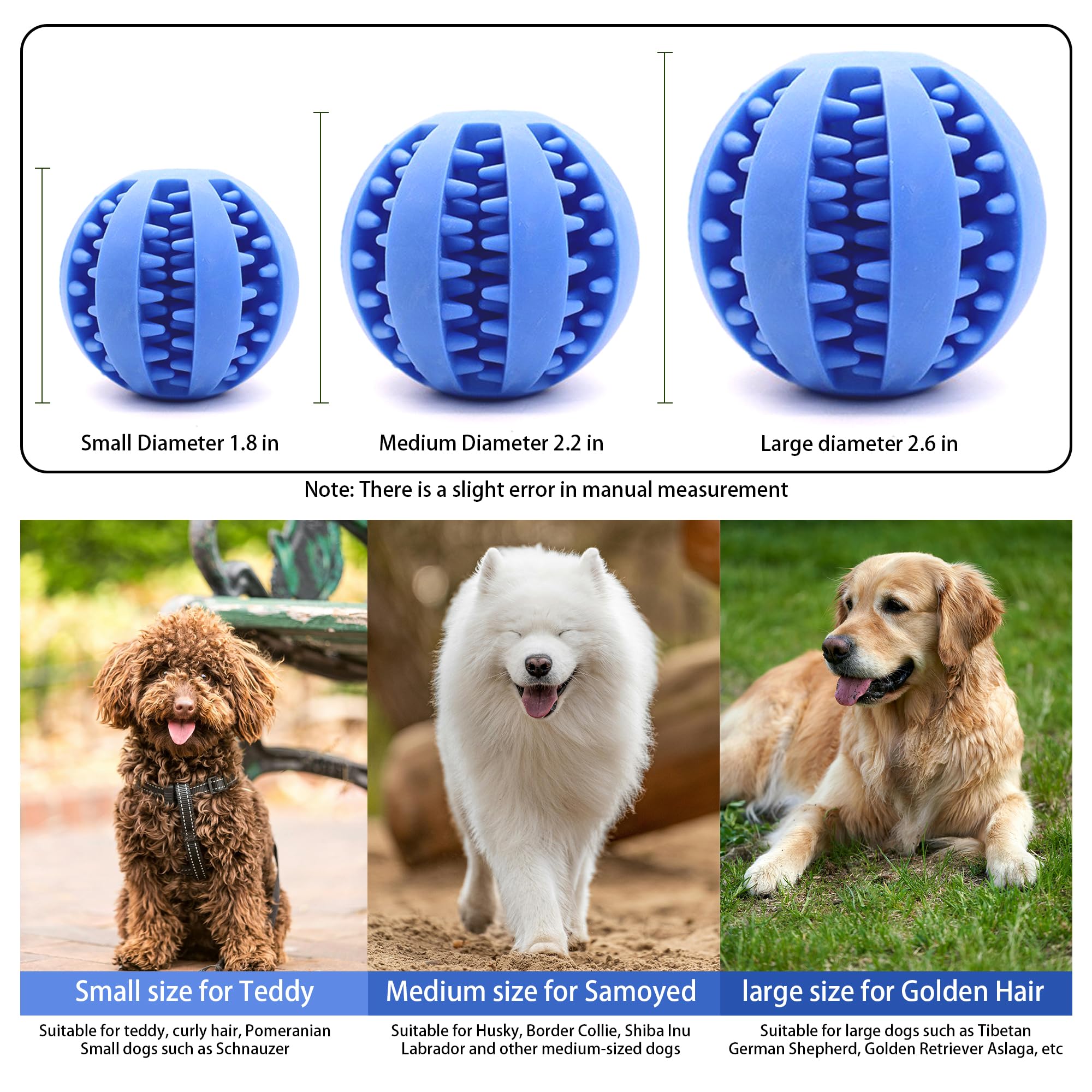 Interactive Dog Treat Ball Toys for Aggressive Chewers Teething Toys to Keeping Them Busy Dogs Balls Food Treats Feeder Chew Bal