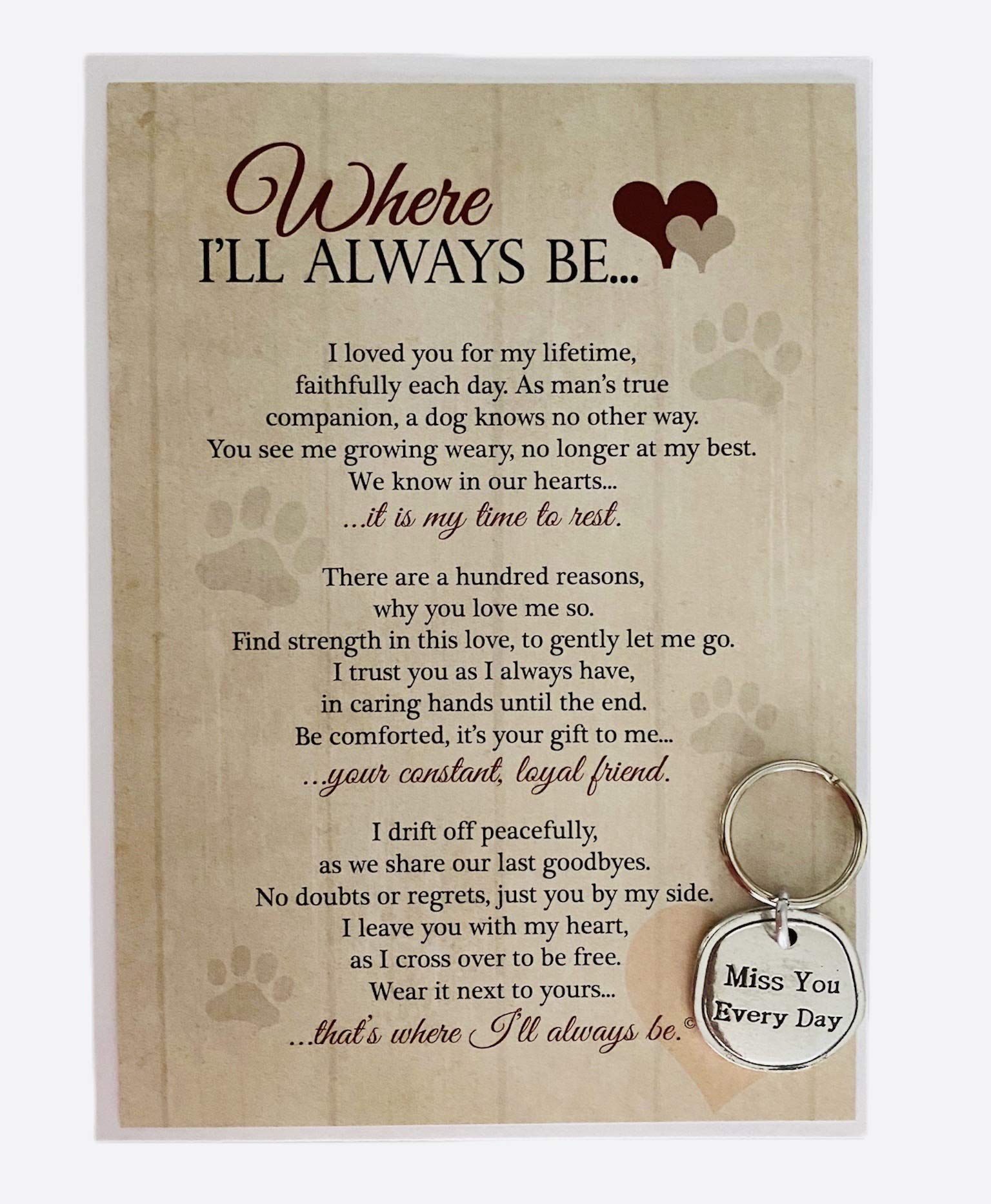 Heartfelt Pet Sympathy Keychain - Pet Memorial Gift With Heart, Dog