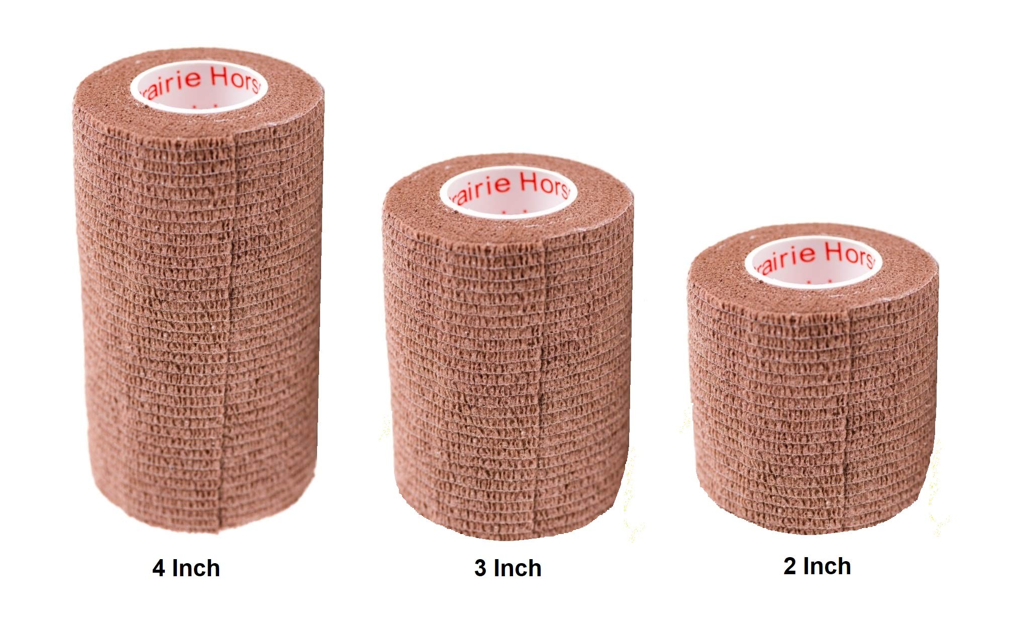Vet Wrap Tape (Brown) (2 Pack) (2 Inch x 15 feet) Self Adhesive Adherent Adhering Cohesive Flex Self Stick Bandage Grip Roll Dog