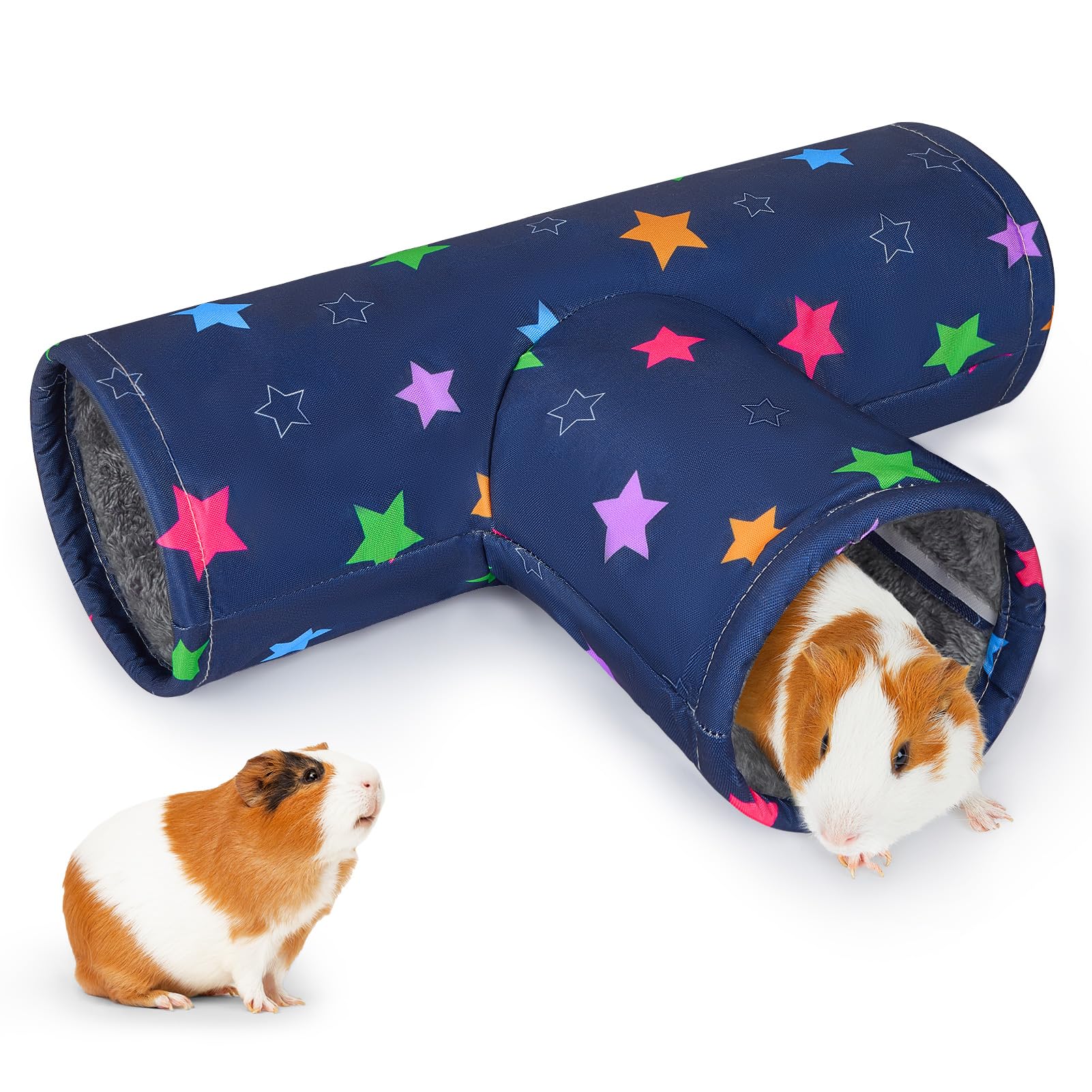 Glittme Guinea Pig Tunnel Washable Guinea Pigs Hideout Portable Rabbit Tunnels Soft Ferret Tunnel For Playing Resting Guinea Pig