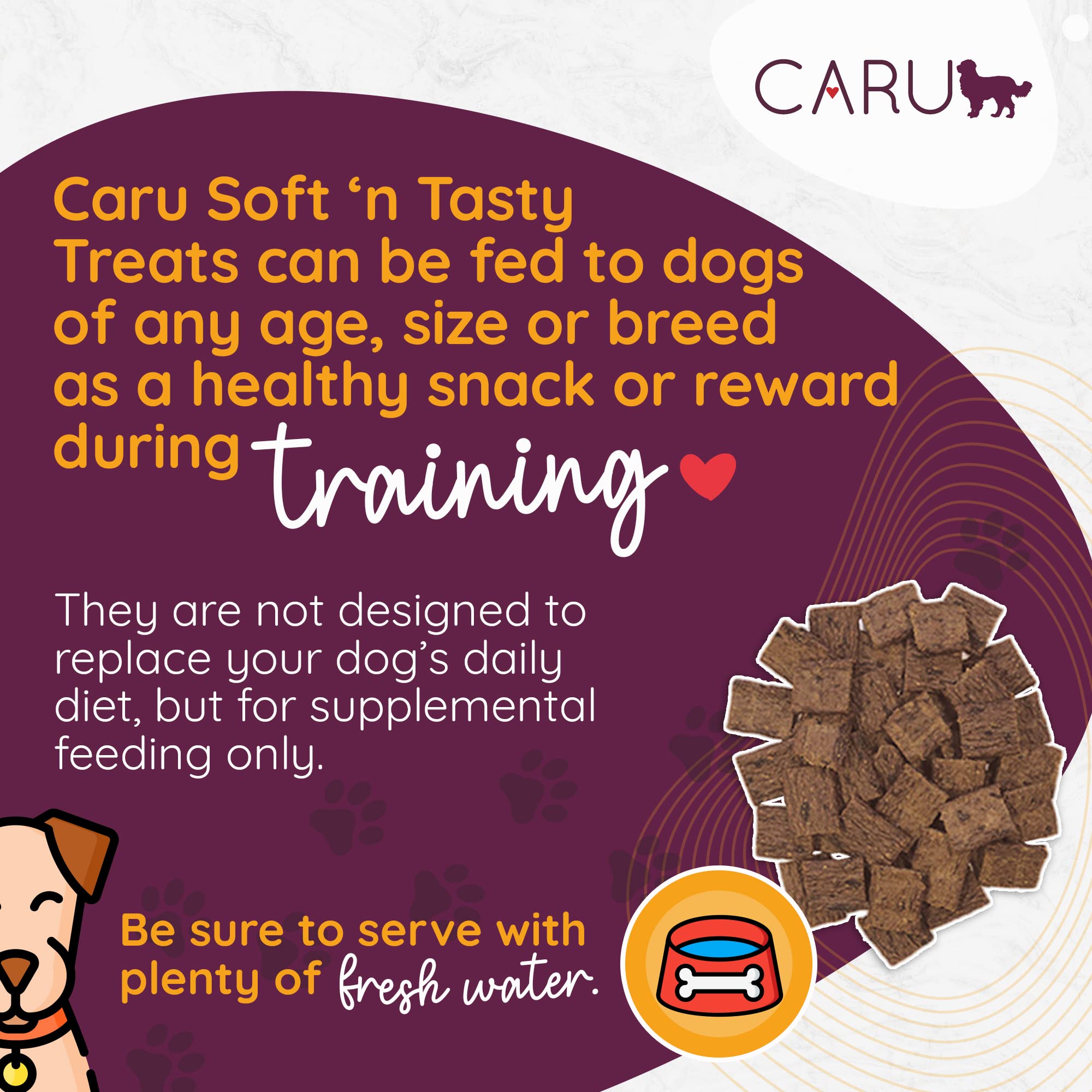CARU - Soft n Tasty Baked Bites - Beef Bites Dog Treats - Flavorful Training Treats - 4 oz