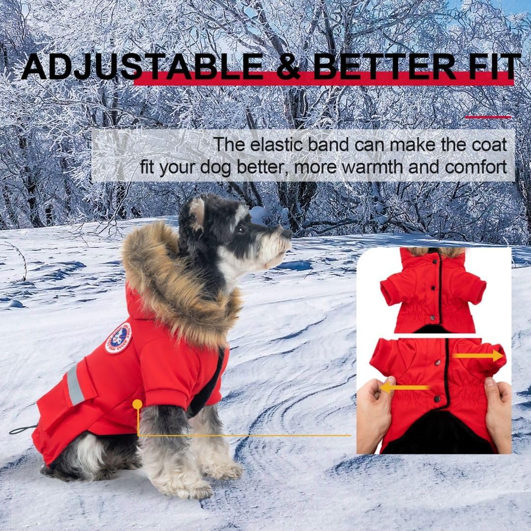 PINA Dog Coats for Small Dogs, Waterproof Dog Jacket, Dog Winter Coat Jacket, Warm Dog Cold Weather Coats, Windproof Reflective