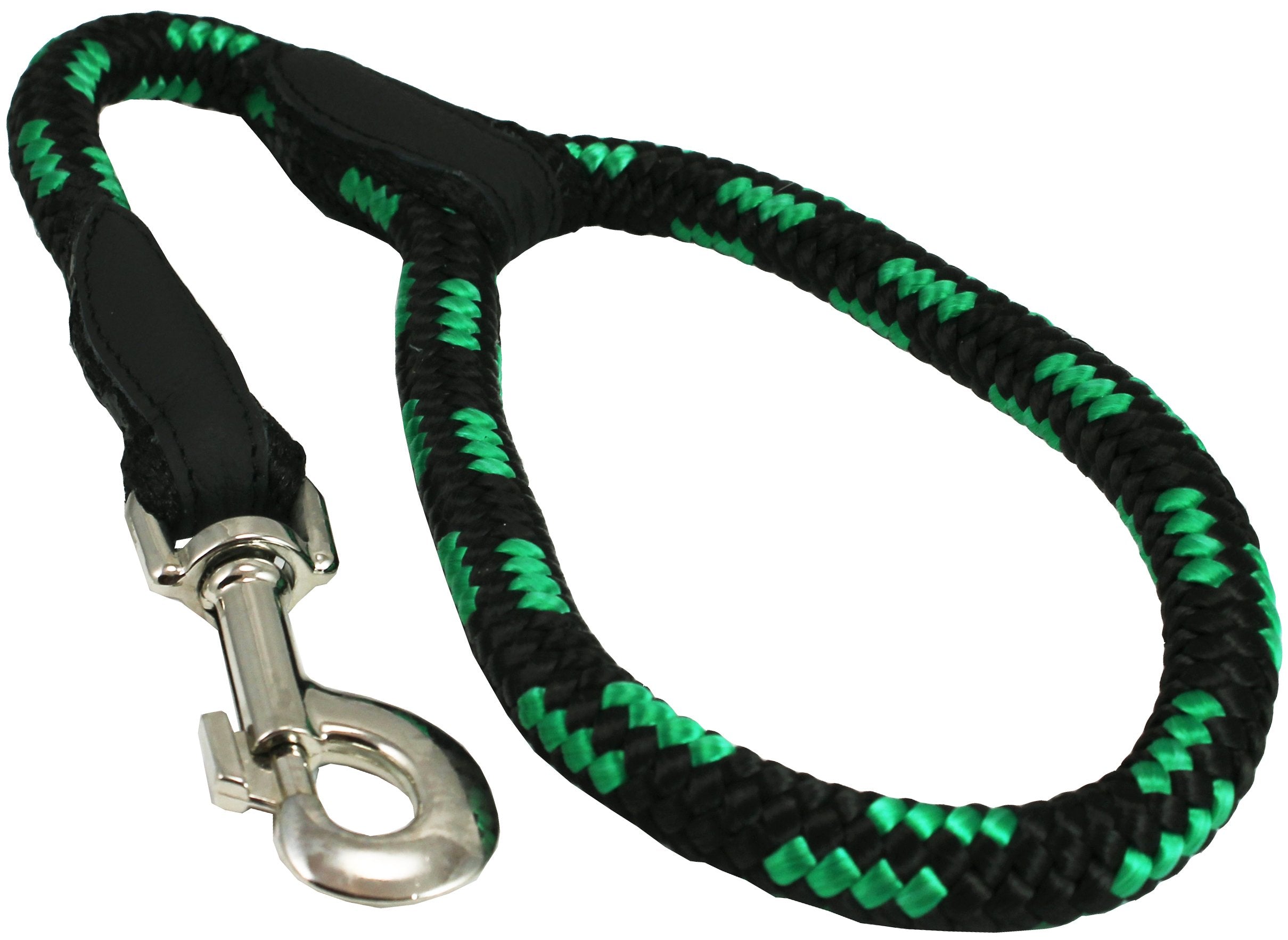 Dogs My Love 18-Inch Rope Dog Leash Short (Green/Black, Large 1/2' (12Mm) Diam)