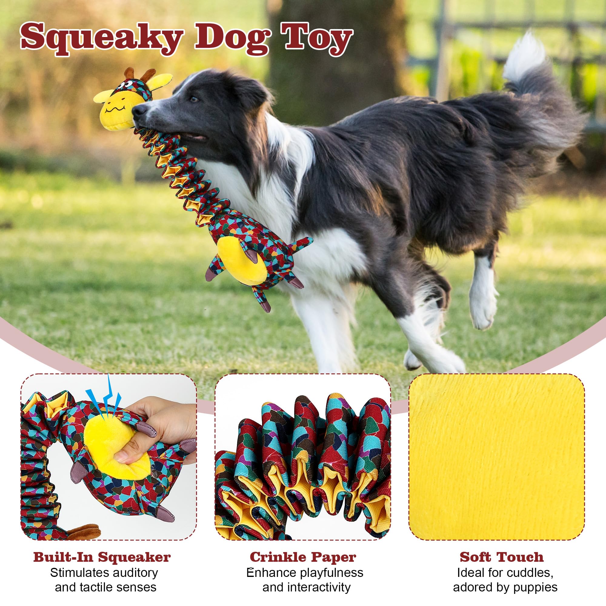 Tough Indestructible Dog Toys For Aggressive Chewers, Durable Dog Chew Toys For Large Breeds With Cotton Material & Crinkle Pape