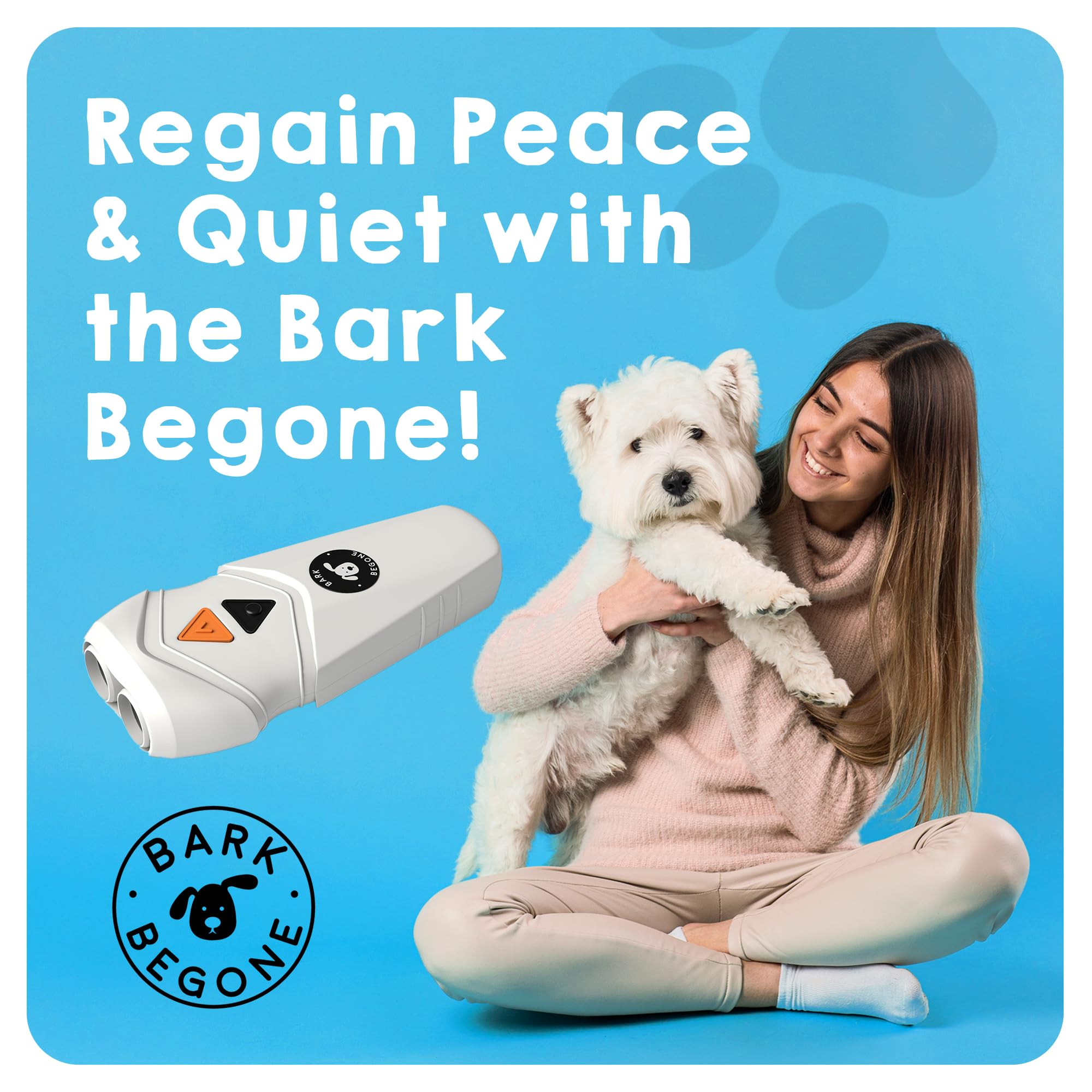 Bark Begone New 2025 Rechargeable Anti-Barking Device – Ultrasonic Dog Trainer & Behavior Corrector – No Shock Bark Collar Alternative – Long-Range, Safe & Effective Pet Training Tool