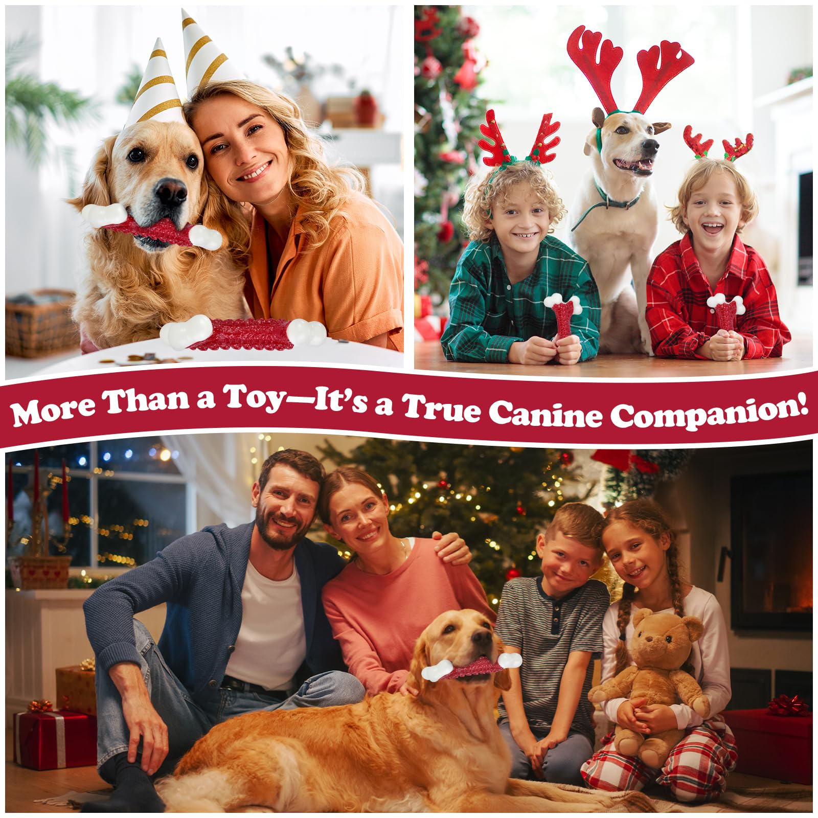 Kseroo 6-Pack Tough Dog Toys, Toys for Aggressive Chewers Large Breed, Chew Dogs, Bone Toy Nylon Dogs Almost Indestructible