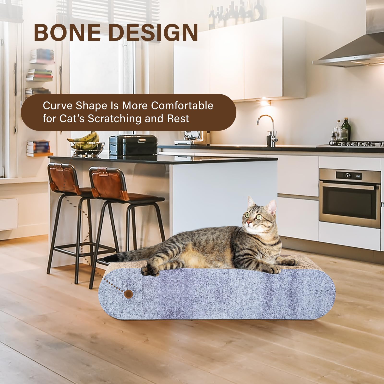 Fluffydream 2 In 1 Cat Scratcher Cardboard, Cat Scratching Board Furniture Protector, Cat Scratching Post, Cat Beds For Indoor C