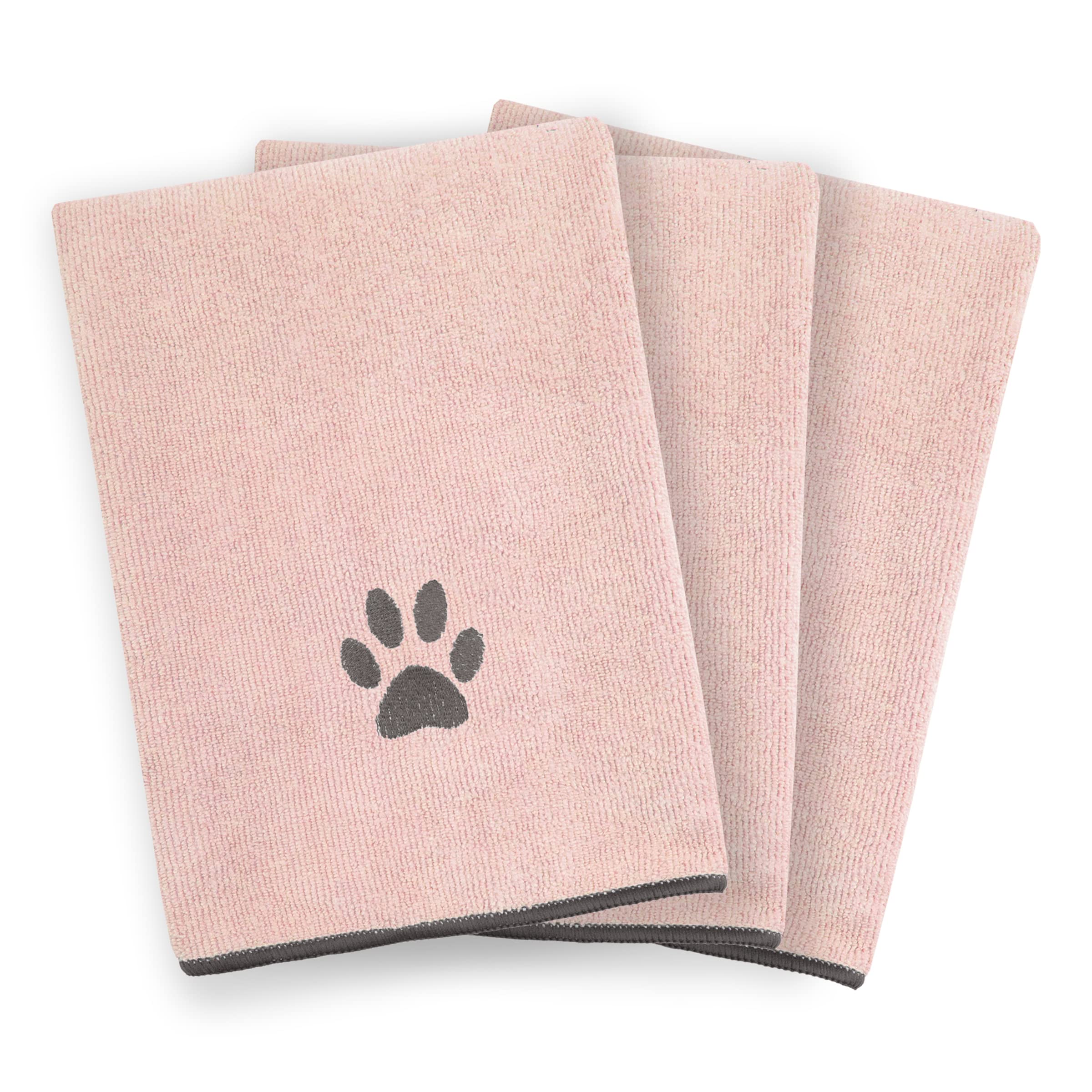 Ritz Premium Embroidered Microfiber Pet Towel (3-Pack), 18 x 28, Highly Absorbent, Fast-Drying, Long-Lasting, Super Soft 80% Pol