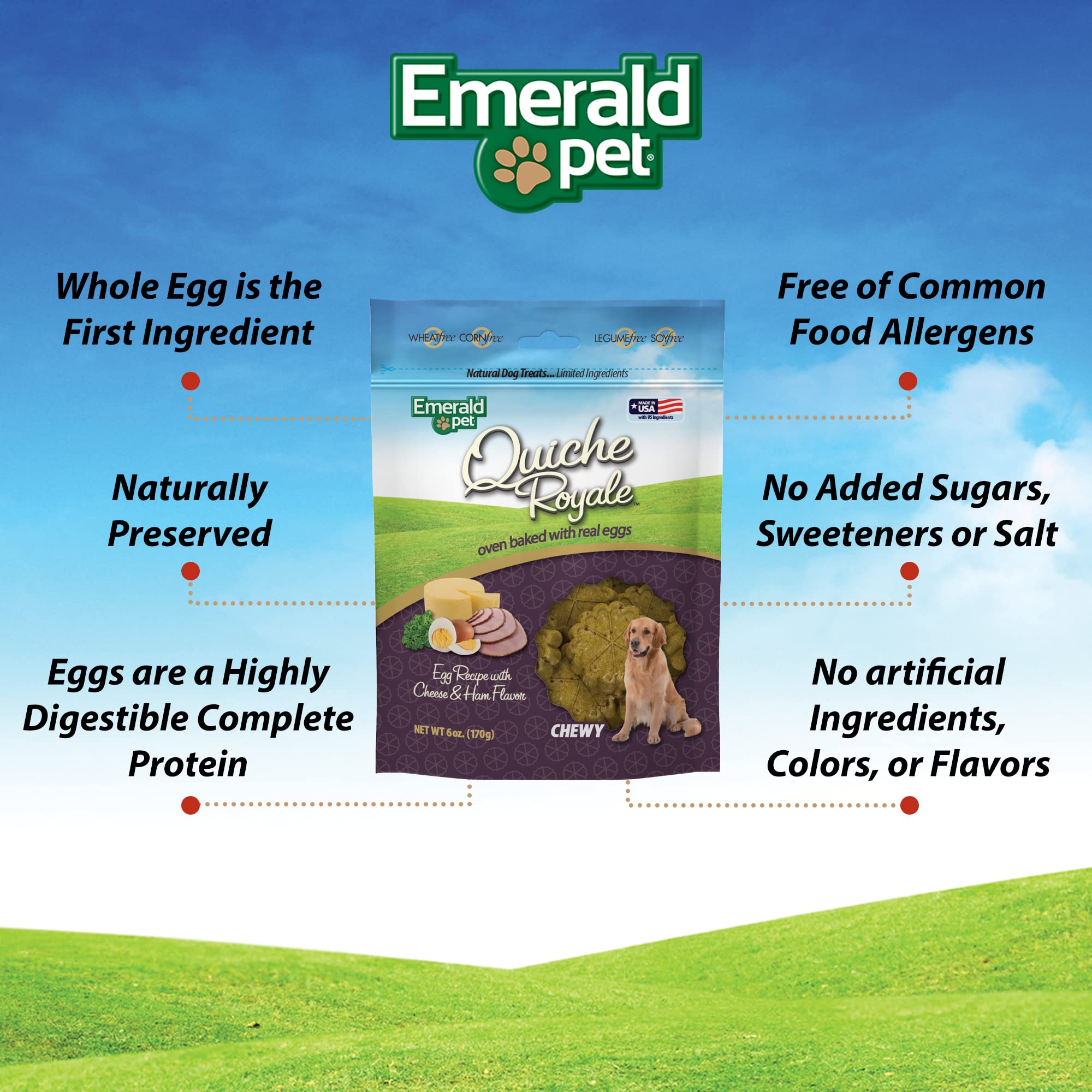 Emerald Pet Quiche Royal Ham and Cheese Treat for Dogs