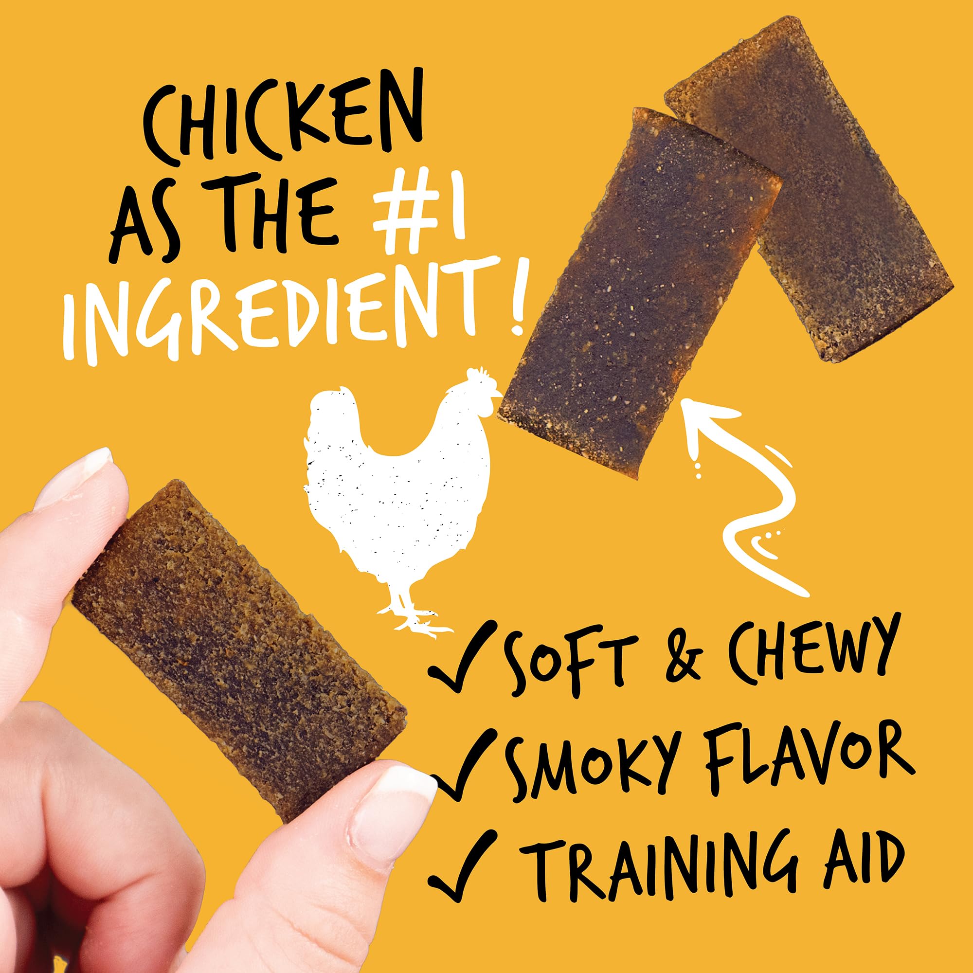 Ultimates Jerky Chicken Mini Strips Soft Grain-Free Dog Treats (7 oz. Pouch)
