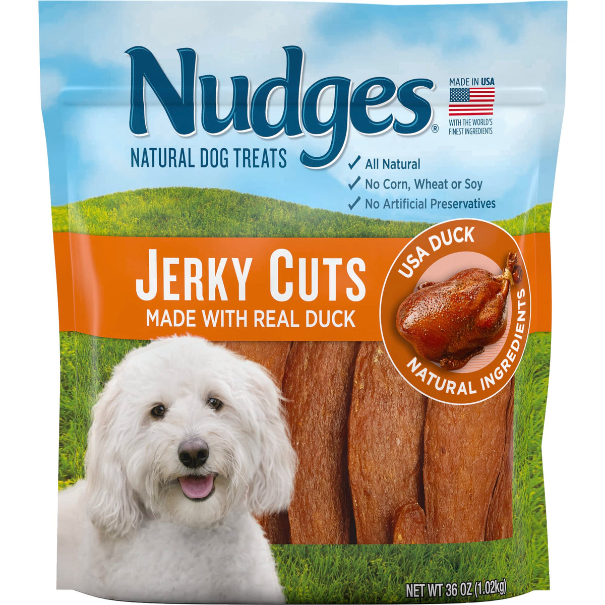 Blue Buffalo Nudges Jerky Cuts Natural Dog Treats, Chicken And Duck, 36Oz