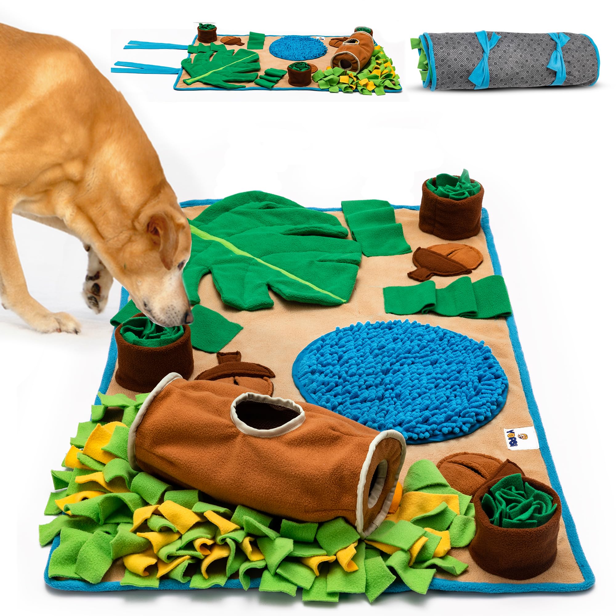 Snuffle Mat for Dogs Large Breed 39.4''x23.6''- Interactive Dog Toys for Boredom - Sniff mat for Dogs - Foraging Mat for Dogs -M