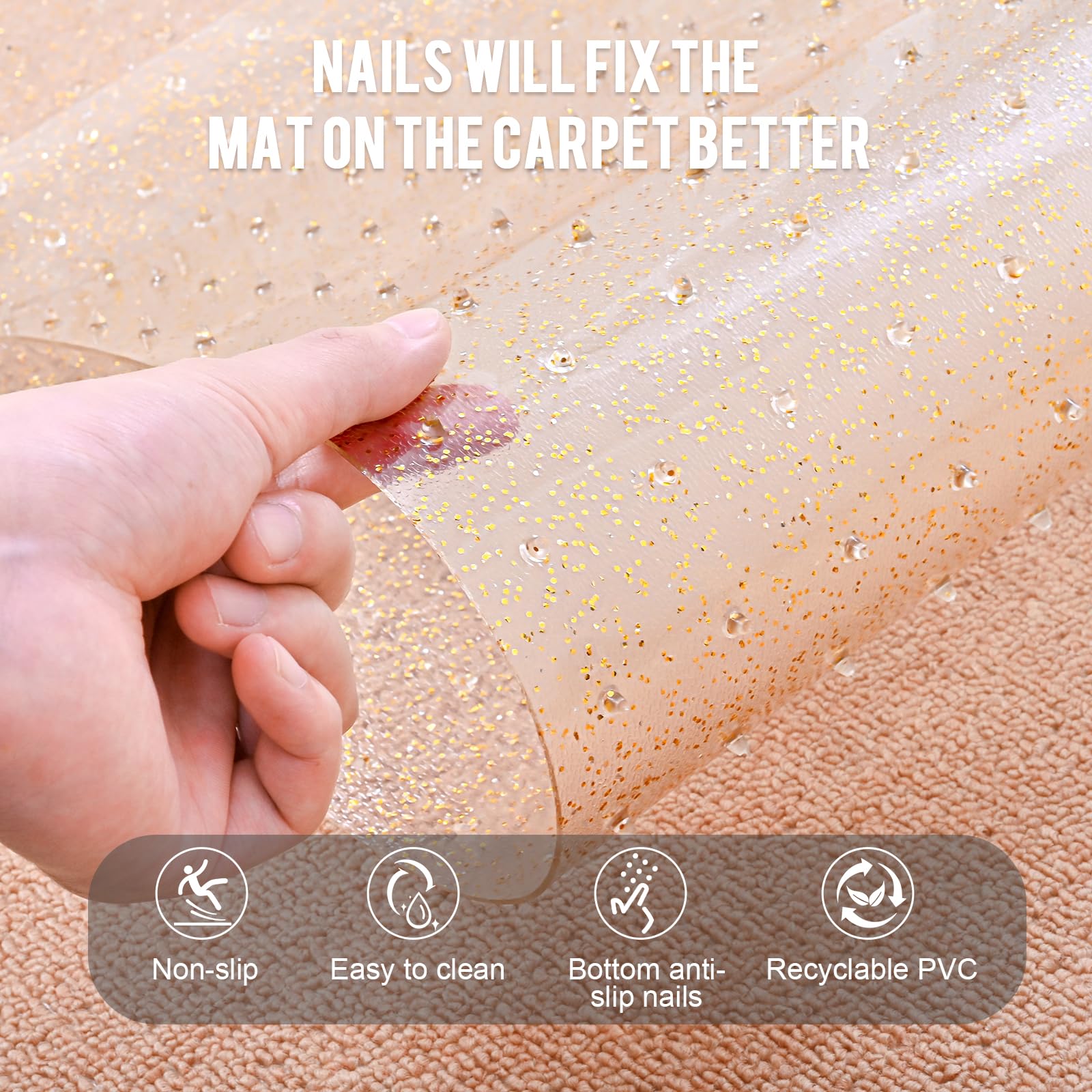 Uross Carpet Protector For Pets - Cat Carpet Protector For Doorway, Anti Scratch Under Door Cat Scratch Protector Mat, Easy To C