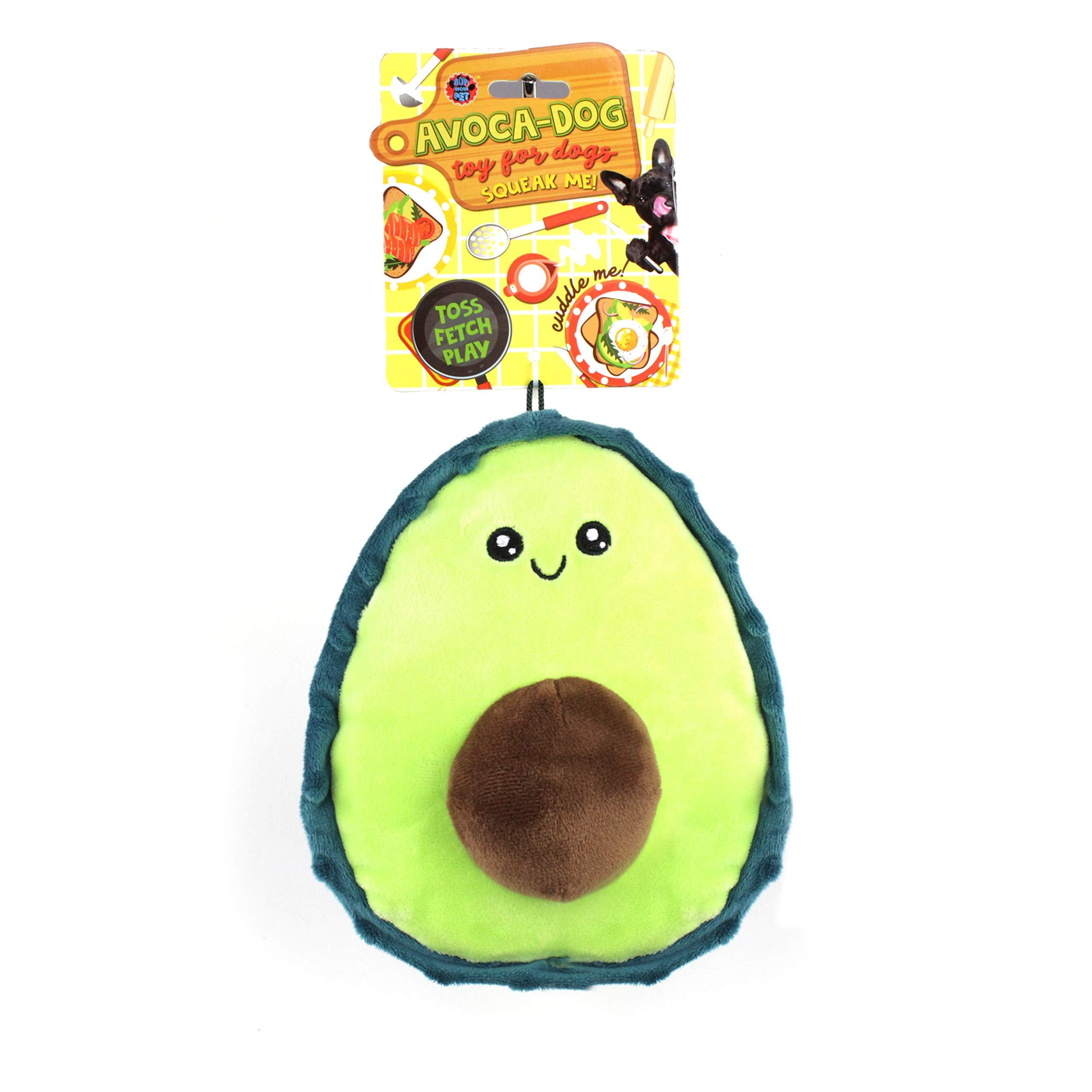 Bow Wow Pet Avocado Dog Toy Squeaky Plush Pet Teeth Teasing Toy (97669)
