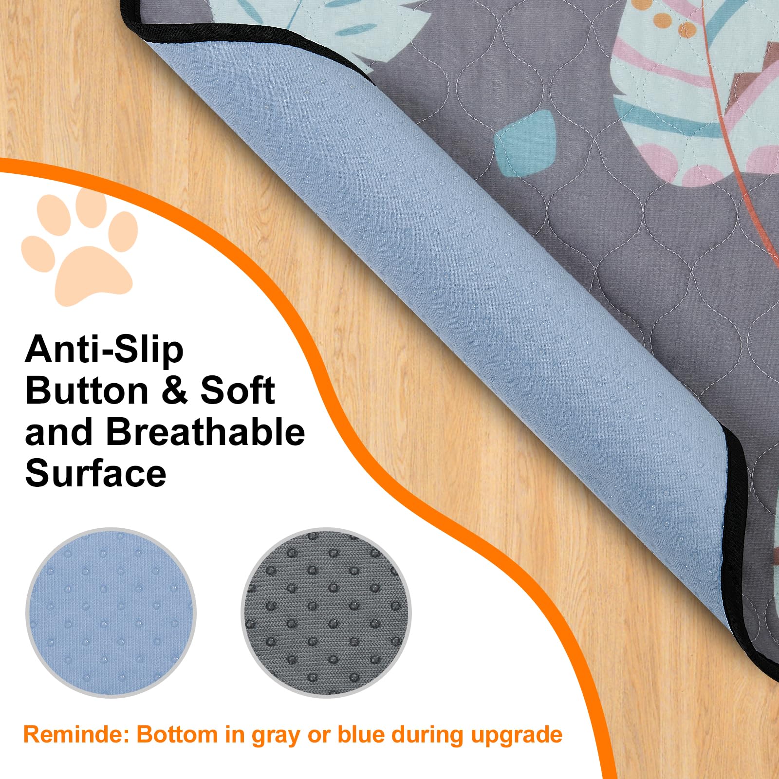 Loobani Washable Pee Pads For Dogs,4 Pack Ultra-Absorbent And Leak-Proof Whelping Pads, Non-Slip Reusable Puppy Pads, Waterproof