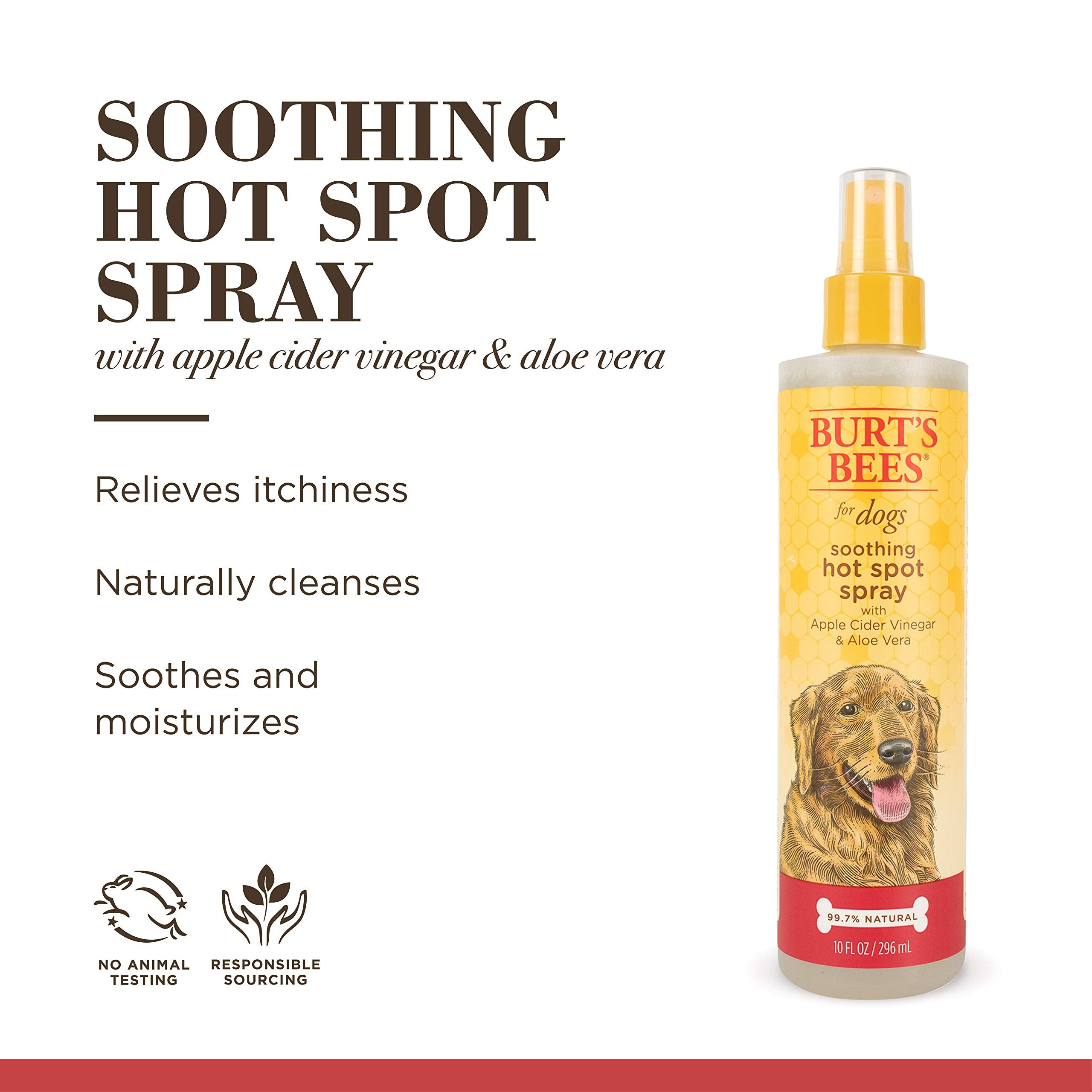Burt'S Bees For Dogs Hot Spot Spray For Dogs - Spray For Dog Hot Spots, Dog Grooming Supplies, Apple Cider Vinegar Dog Spray, Dog Hot Spot Treatment, Apple Cider Vinegar Spray For Dogs