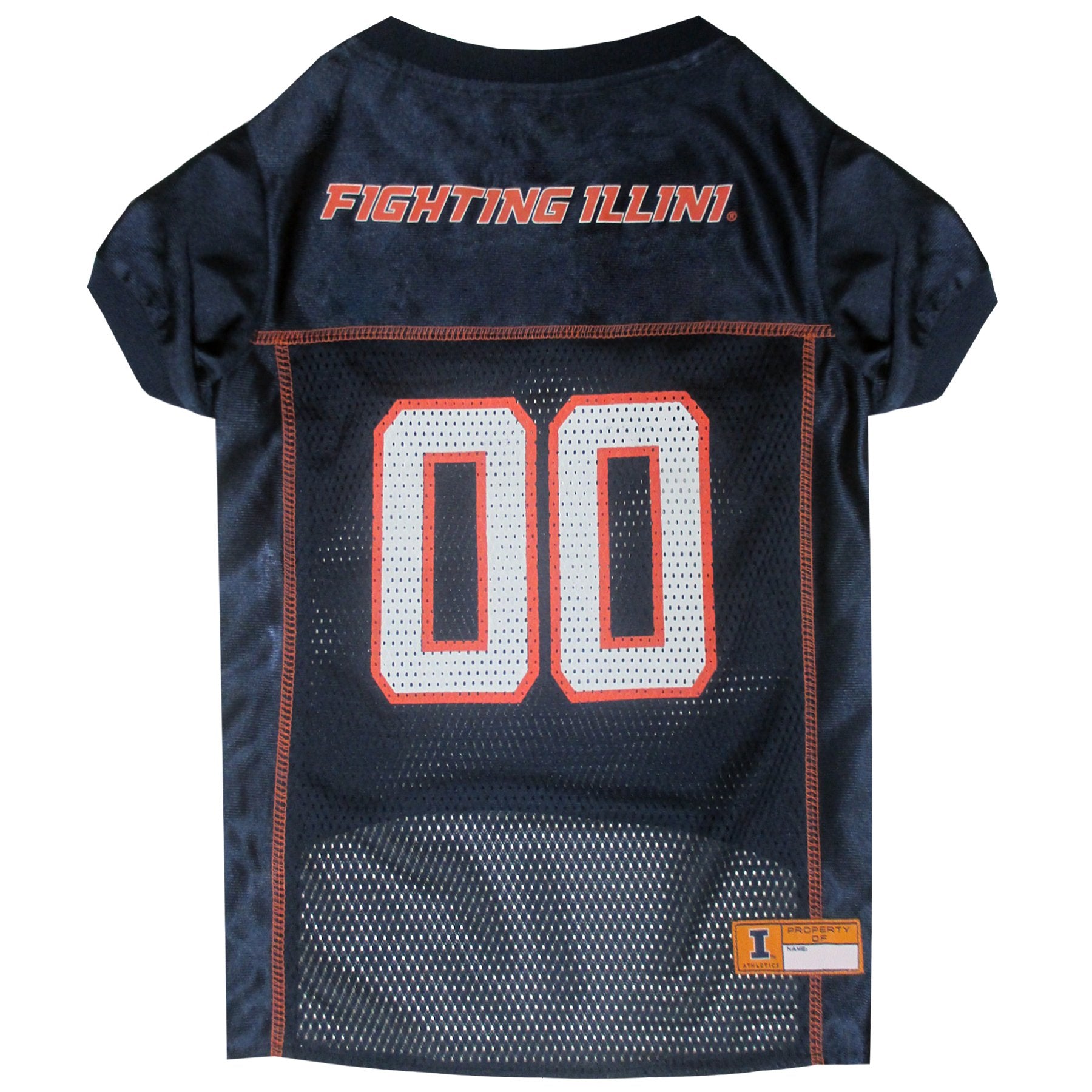 Pets First NCAA College Illinois Fighting Illini Mesh Jersey for DOGS & CATS, Large. Licensed Dog Jersey with your Favorite Foot