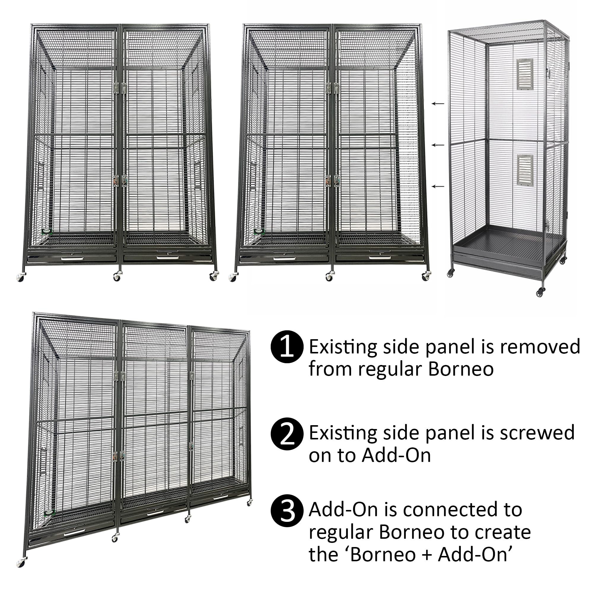 Exotic Nutrition Borneo Version Ii Small Animal Cage - For Sugar Gliders, Squirrels, Marmosets & Other Small Pets (Add-On)