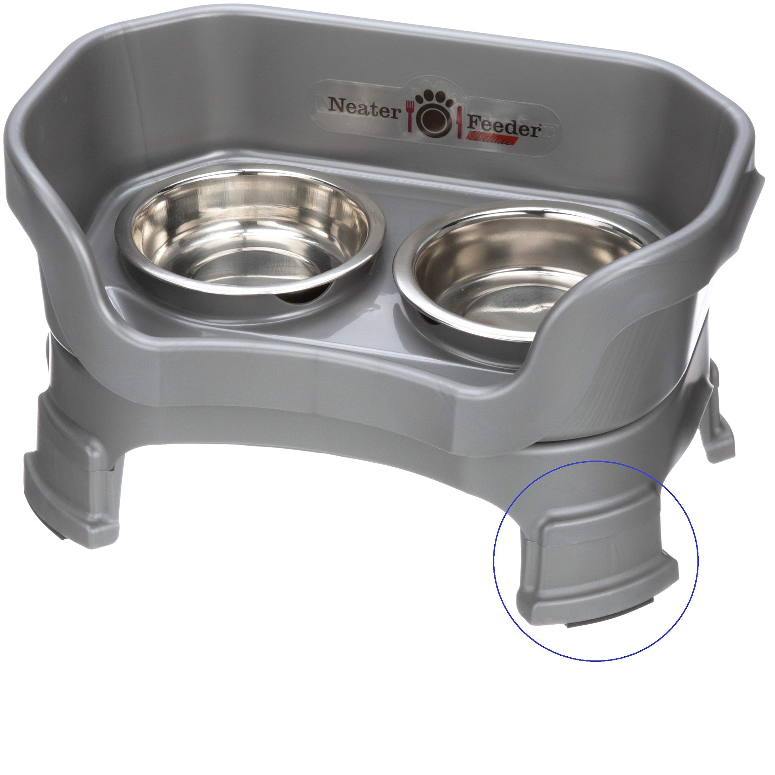 Neater Feeder Deluxe Mess Proof Dog Bowls Elevated for Small Breeds - Made in USA - No Spill Raised Dog Food Bowl Stand w/Leg Ex