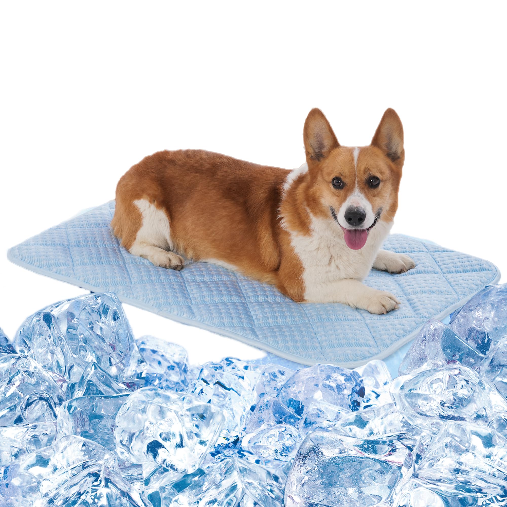 Dog Cooling Mat, 36''X24''Washable Cooling Mat For Dog, Foldable Kennel Pet Bed, Cool Pad (Cool &Warm Surface) For All Seasons U