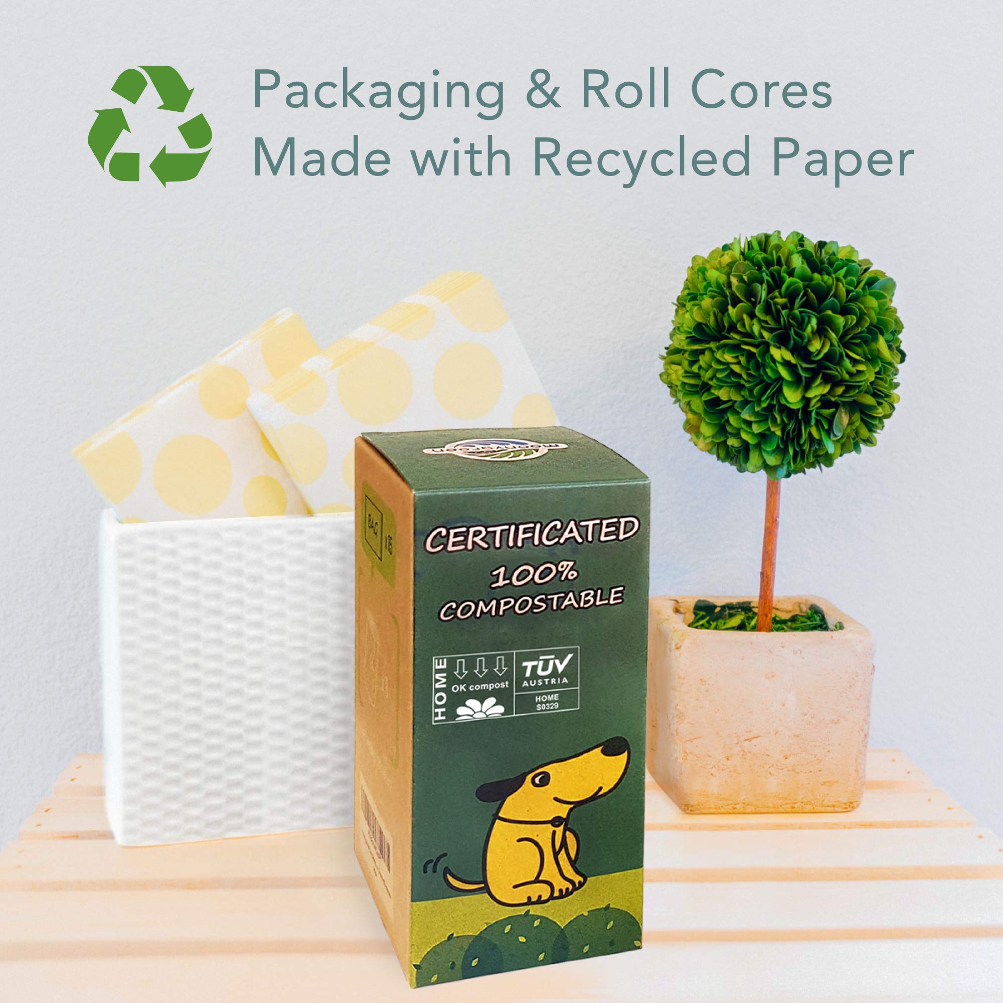 Moonygreen Compostable Dog Poop Bags, Vegetable-Based, Leak Proof, Extra Thick, 9x13 Inch, Pack of 120, Green