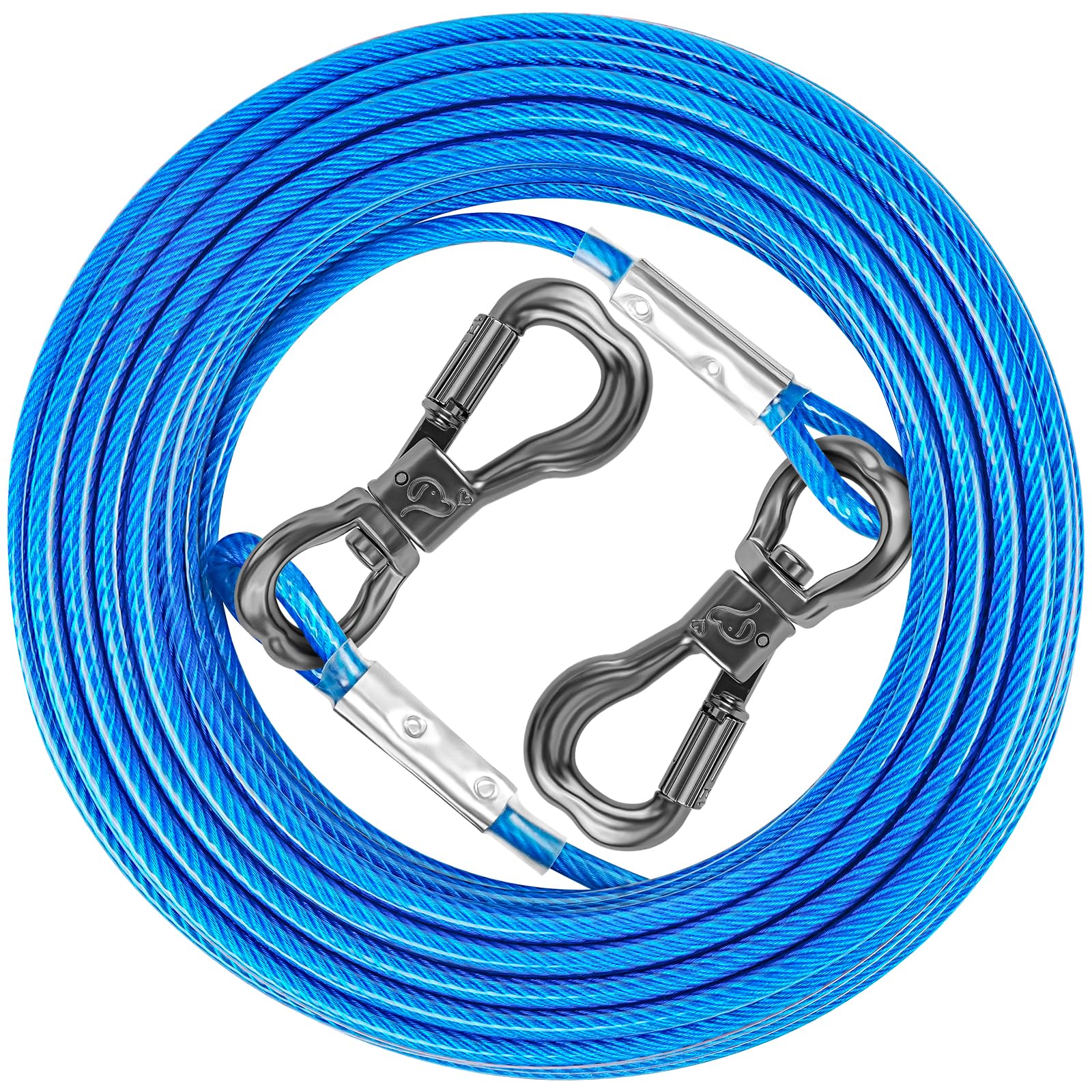 Xiaz 30 Foot Dog Lead, Dog Tie Out Cable Heavy Duty 8/10/15/20/30/50Ft, Pet Runner Tether Chain Leash Outside For Small Medium L