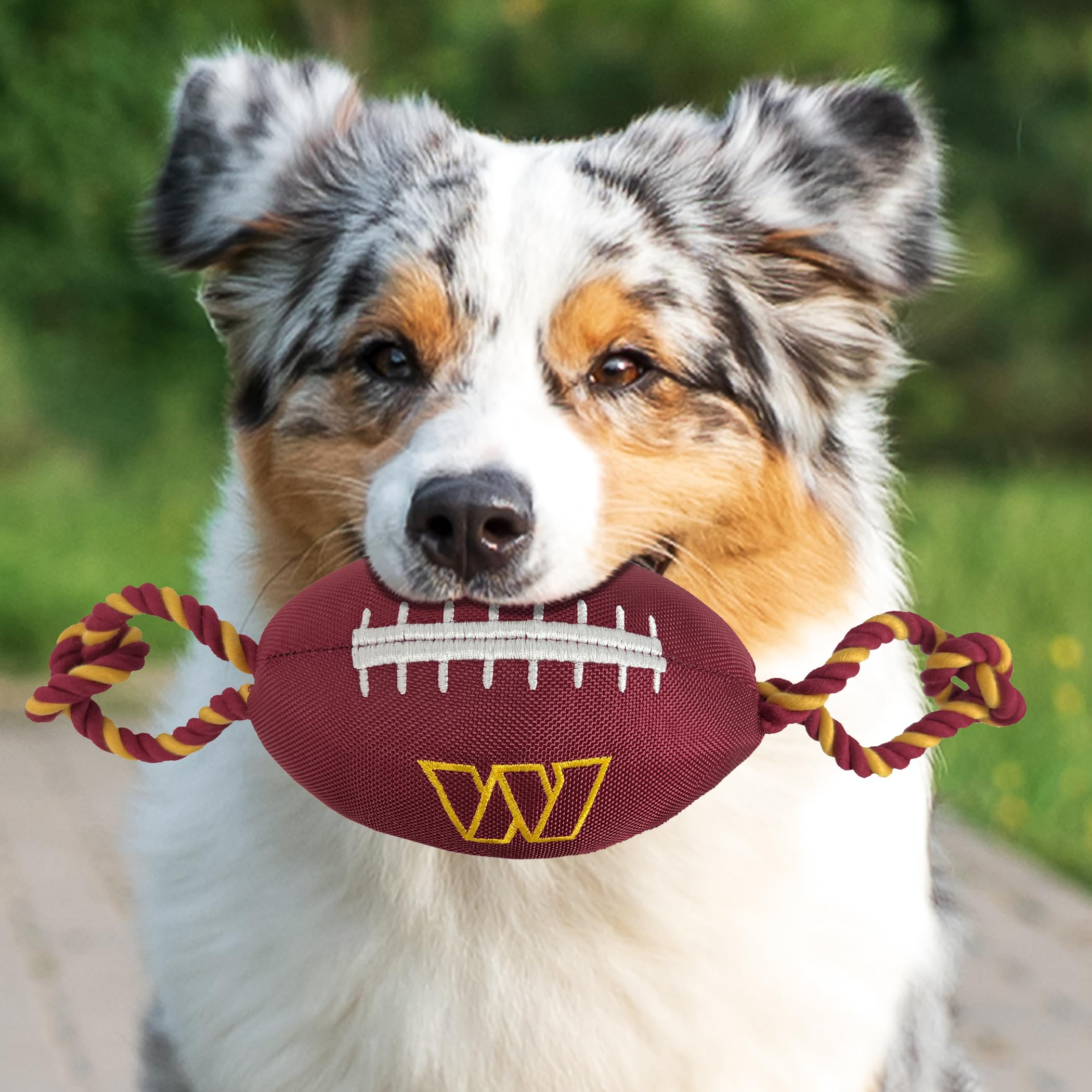 Pets First NFL Washington Commanders Dog Toy - Tough Nylon, Squeaker, 1 Count, Team Color